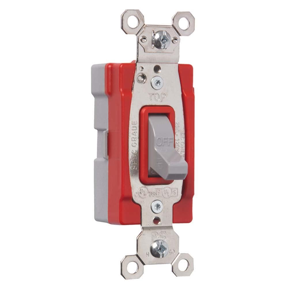 Legrand PT20AC1GRY PlugTail 20-amp Single-pole Toggle Light Switch , Gray