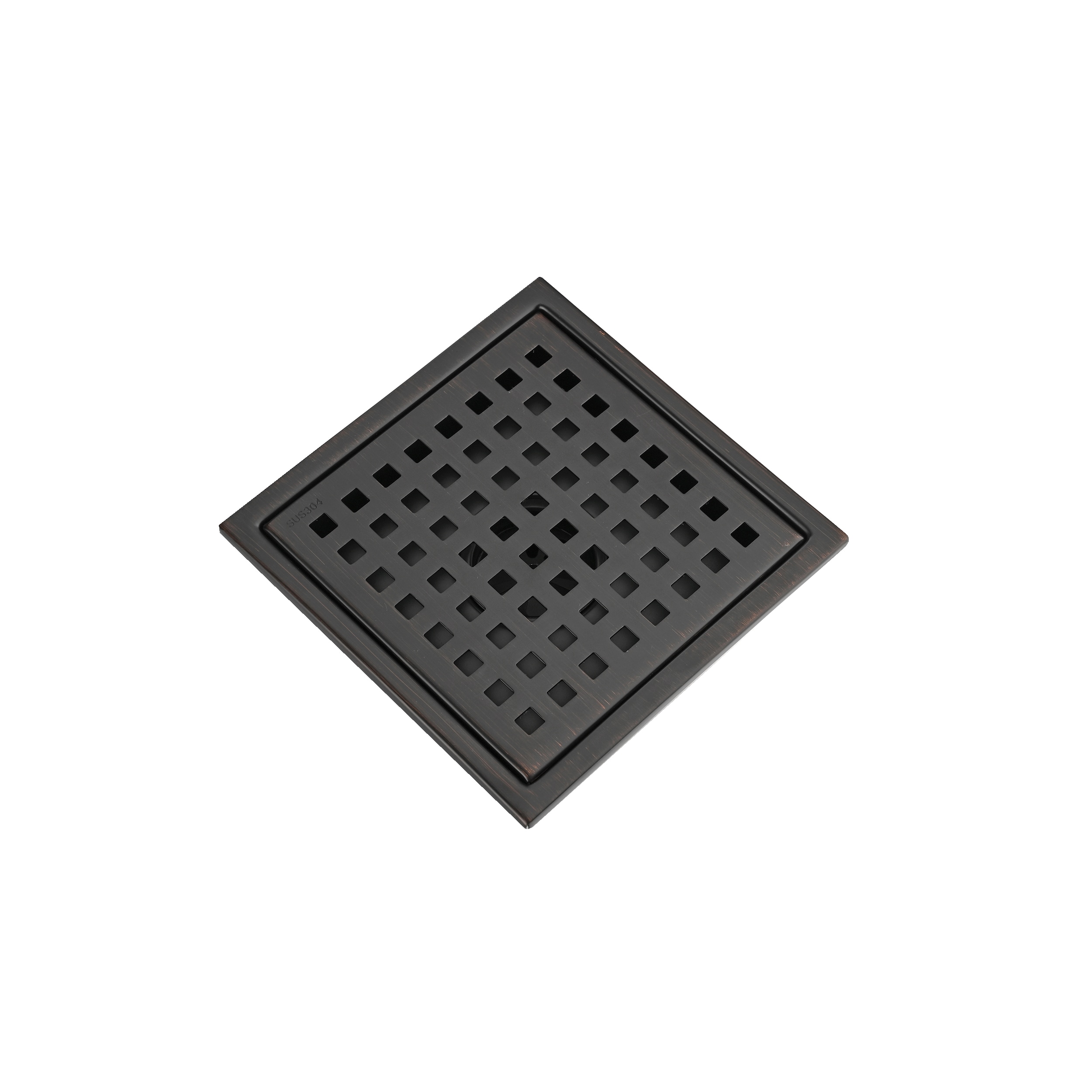 Square Floor Drain Brass Shower Drain 3.5 Inch with Grid Grate Cover  Applicable In Bathroom, Garage, Basement And Toilet