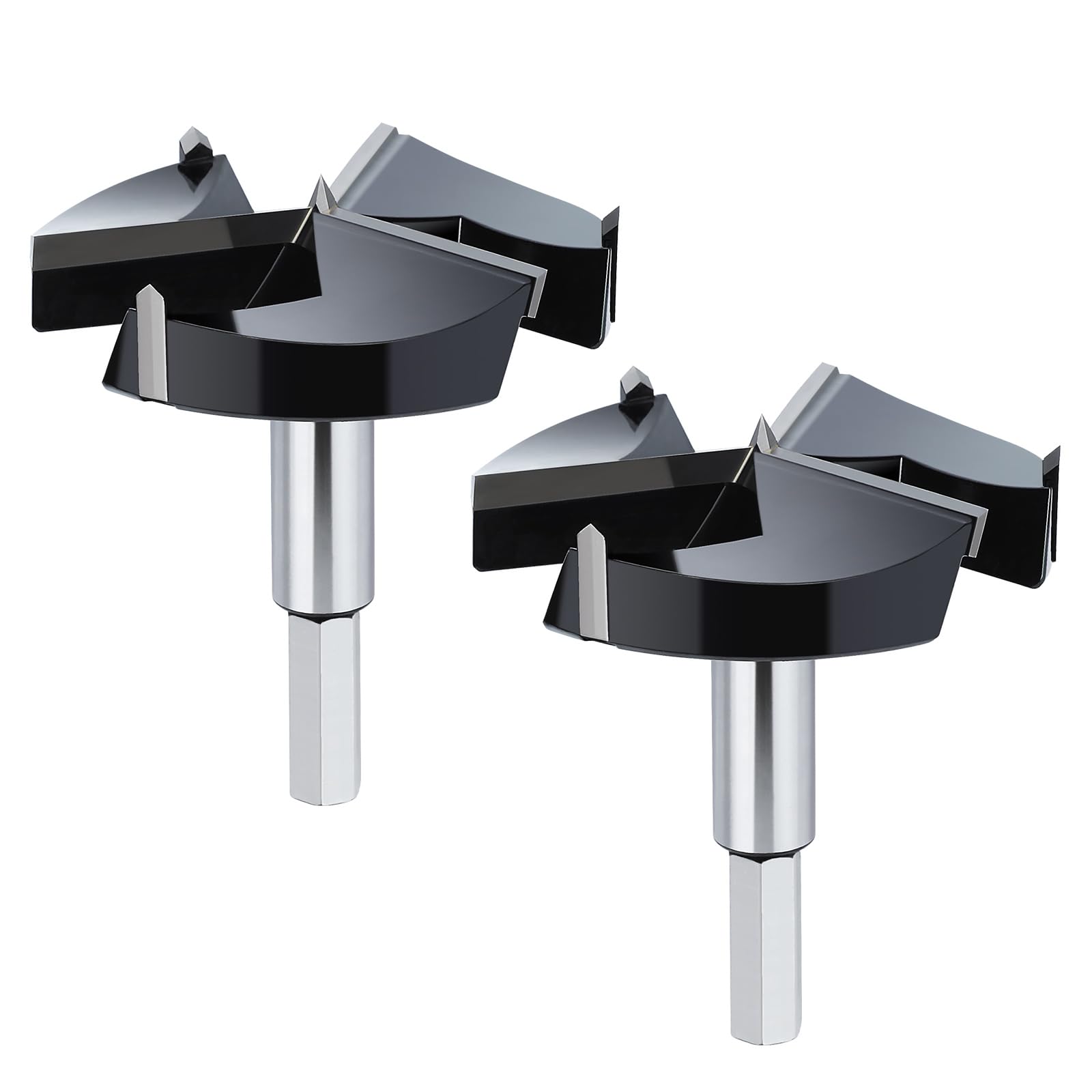 KIWDZFU 2PCS 2 inch 51mm Forstner Drill Bit Triple Flute Tungsten Carbide Tipped for Hard Wood Soft Wood Woodworking Hinge Cutter Tool Kits for #LKI0817A383