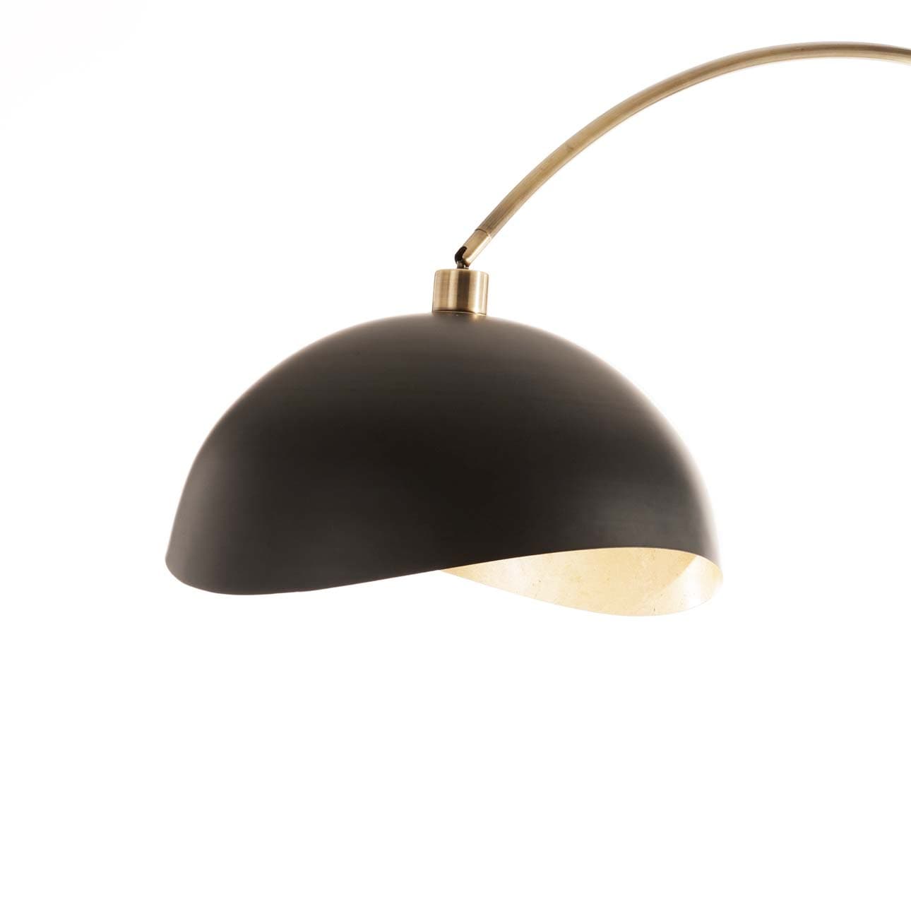 Luna Bella 68" Weathered Brass Arc Floor Lamp with Black Marble Base