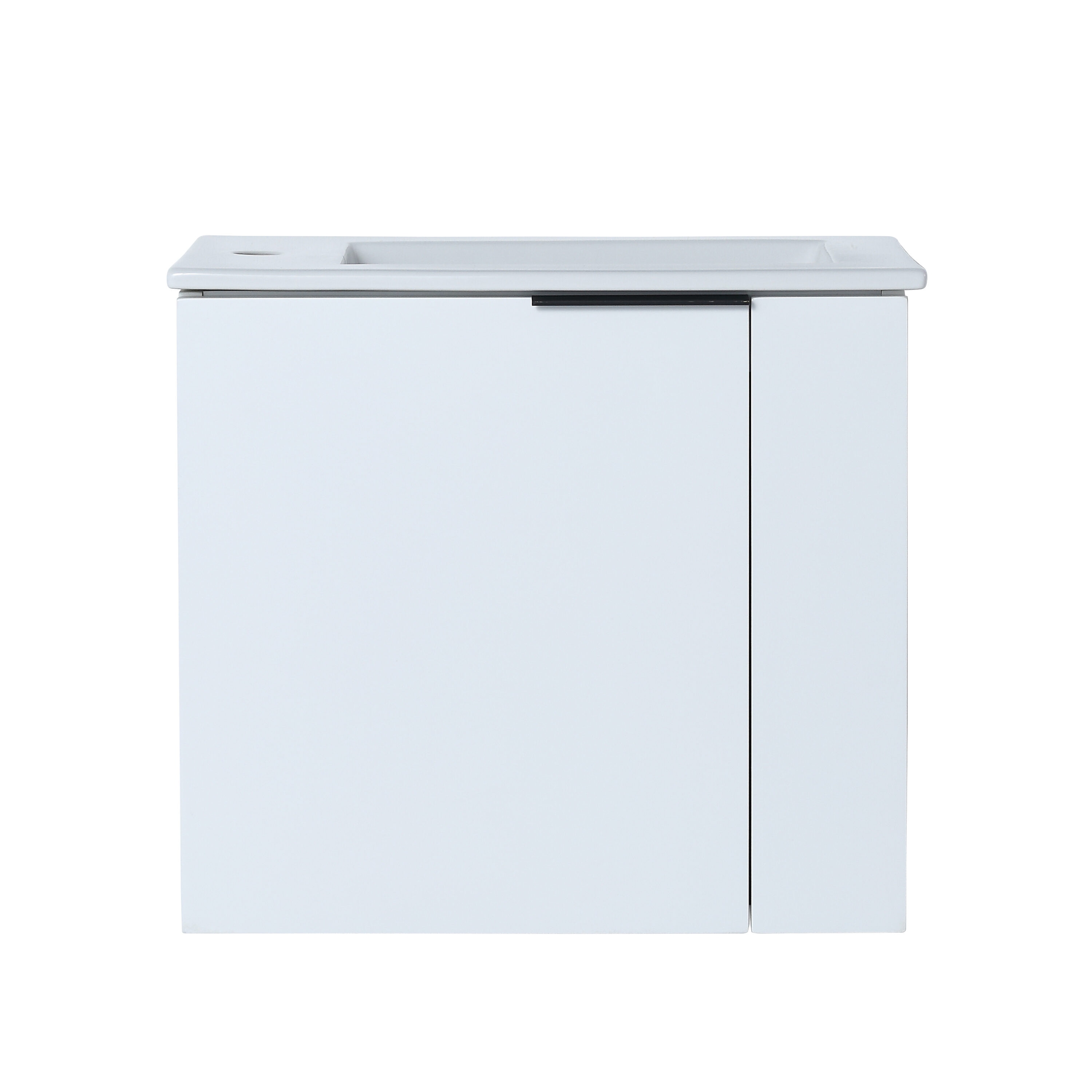 Ayelon FLV84104 22 White Undermount Single Sink Floating Bathroom Vanity with White Ceramic Top