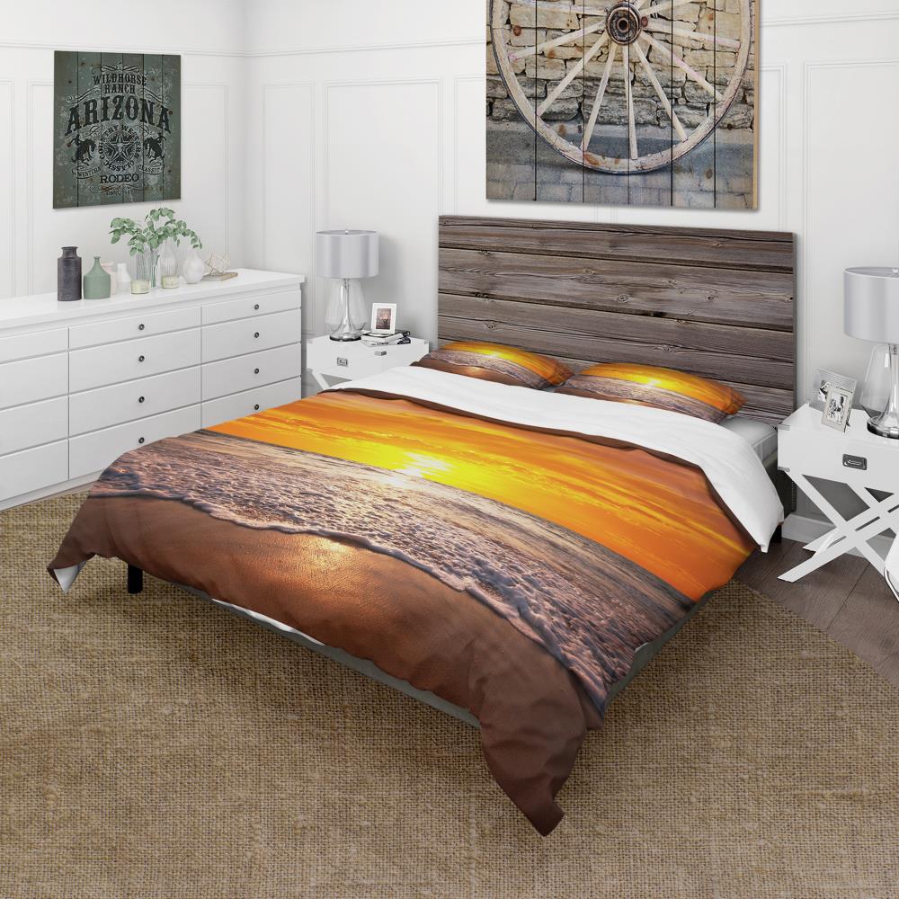 Designart BED12754-Q 3 -Piece Yellow Queen Duvet cover Set