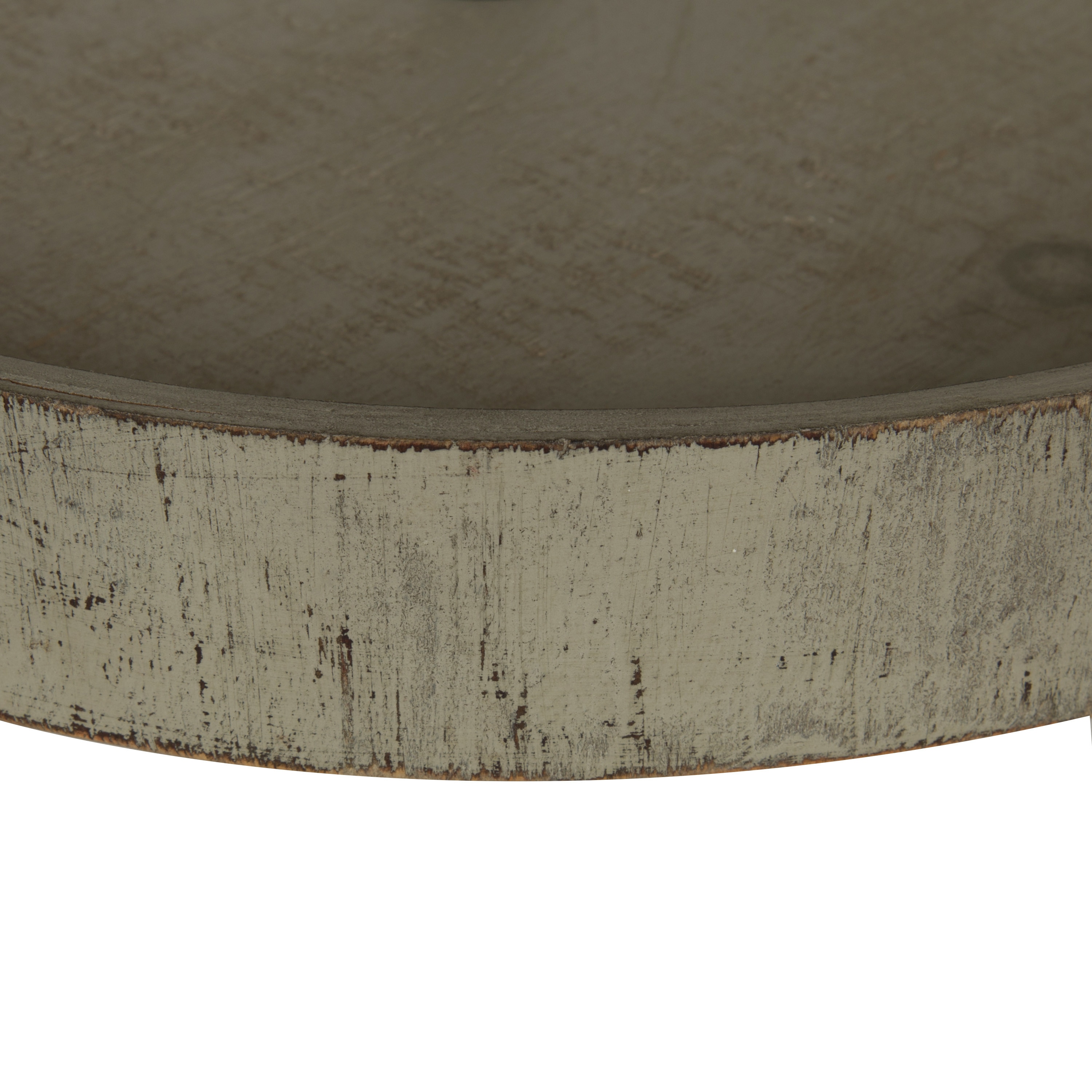 Rustic Brown and White Woodmont 16" Round 3-Tiered Wood Tray