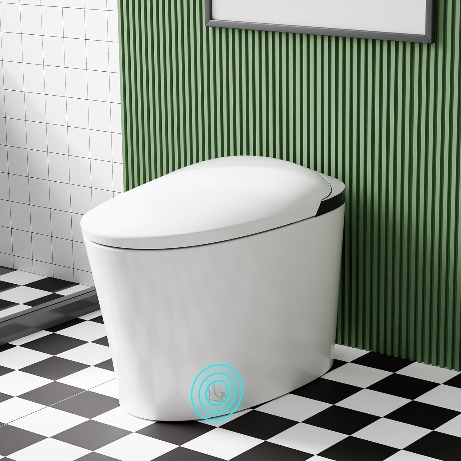 Qeetex One-Piece Toilet-Dual Flush Top Buttons-Elongated D-Shaped Bowl-3/5L Low Consumption-cUPC Certified