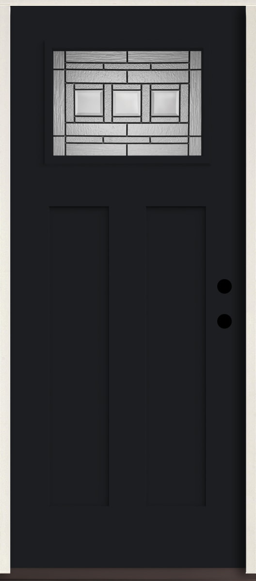 RELIABILT LO963646 Craftsman 36-in x 80-in x 4-5/8-in Fiberglass Craftsman Left-hand inswing Peppercorn Paint Painted Prehung Front Door Insulating core
