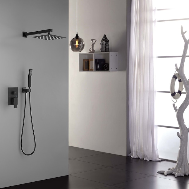 WELLFOR WA Bathroom Shower Set Matte Black 1-handle Shower Faucet Valve ...