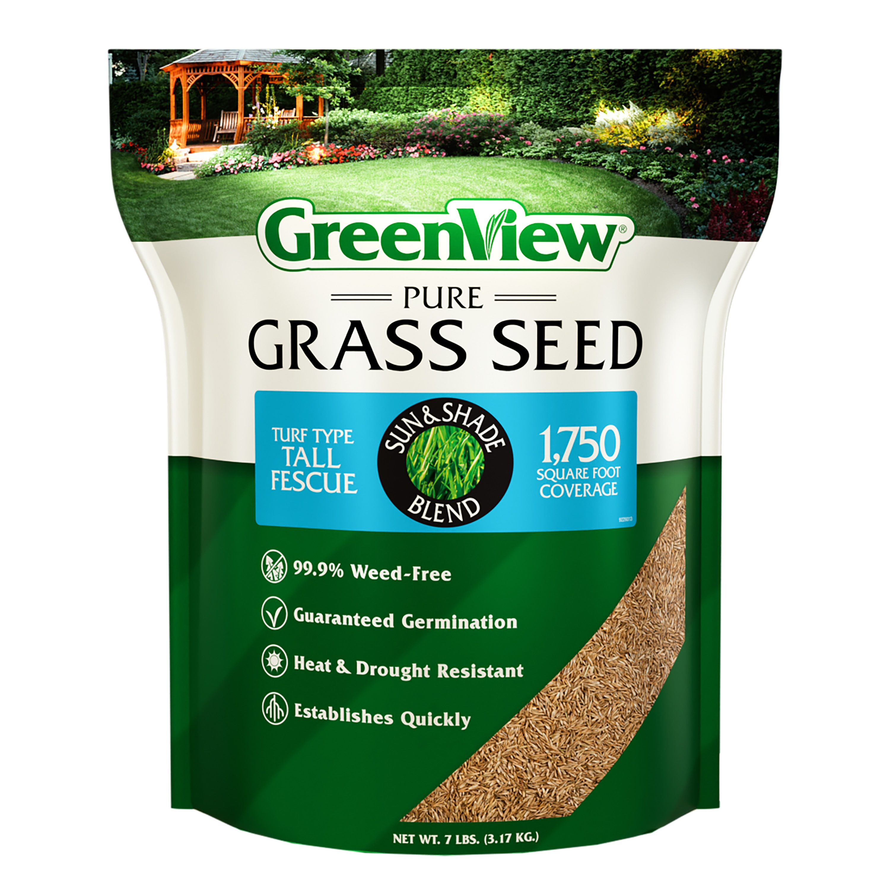 Greenview Pure Seed Turf Type Tall Fescue Sun and Shade 7-lb Natural Tall fescue Grass Seed #2829347