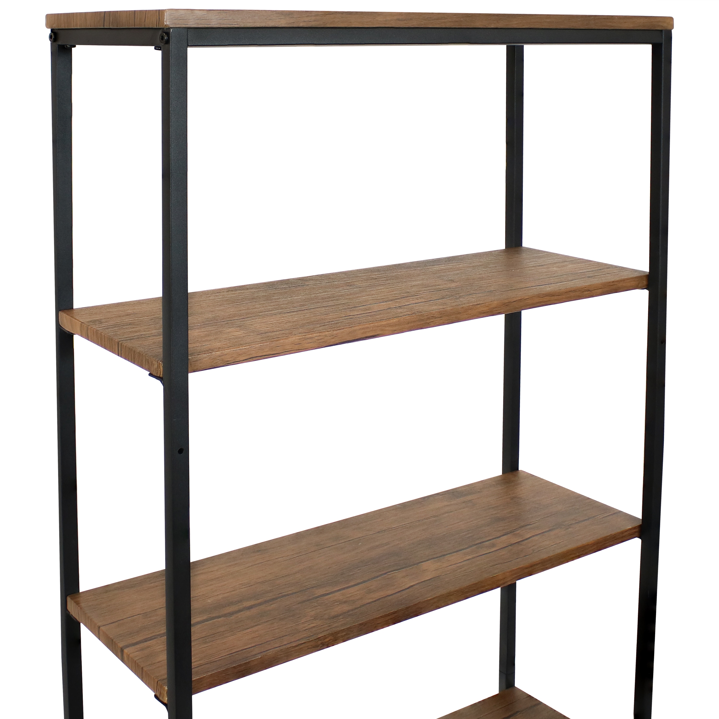 Organize It All Brown 4-Tier Wood Freestanding Bathroom Shelf (27.76-in x  41.14-in x 15-in) in the Bathroom Shelves department at