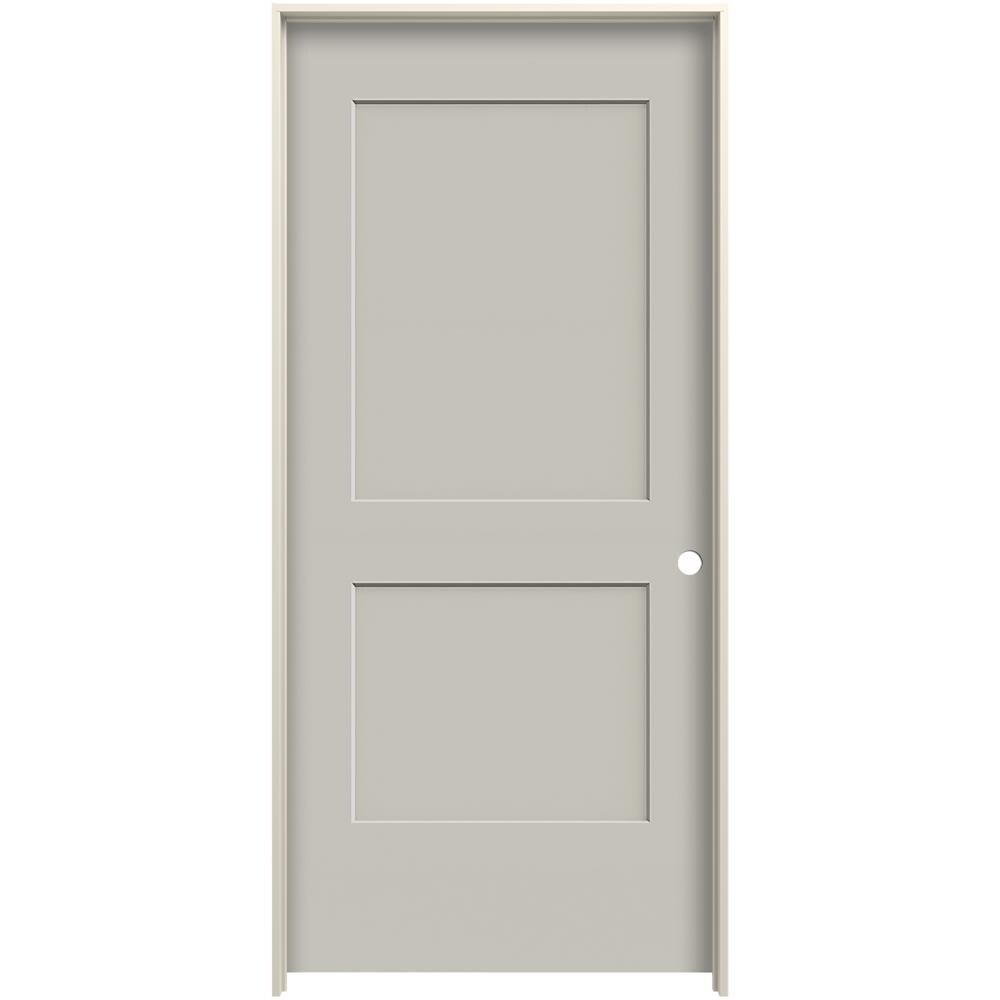 JELD-WEN 32-in x 80-in Ash Solid Core 2-panel Square Left Hand Smooth Prefinished Molded Composite Flat Jamb Single Prehung Interior Door in Brown -  LOWOLJW226100248