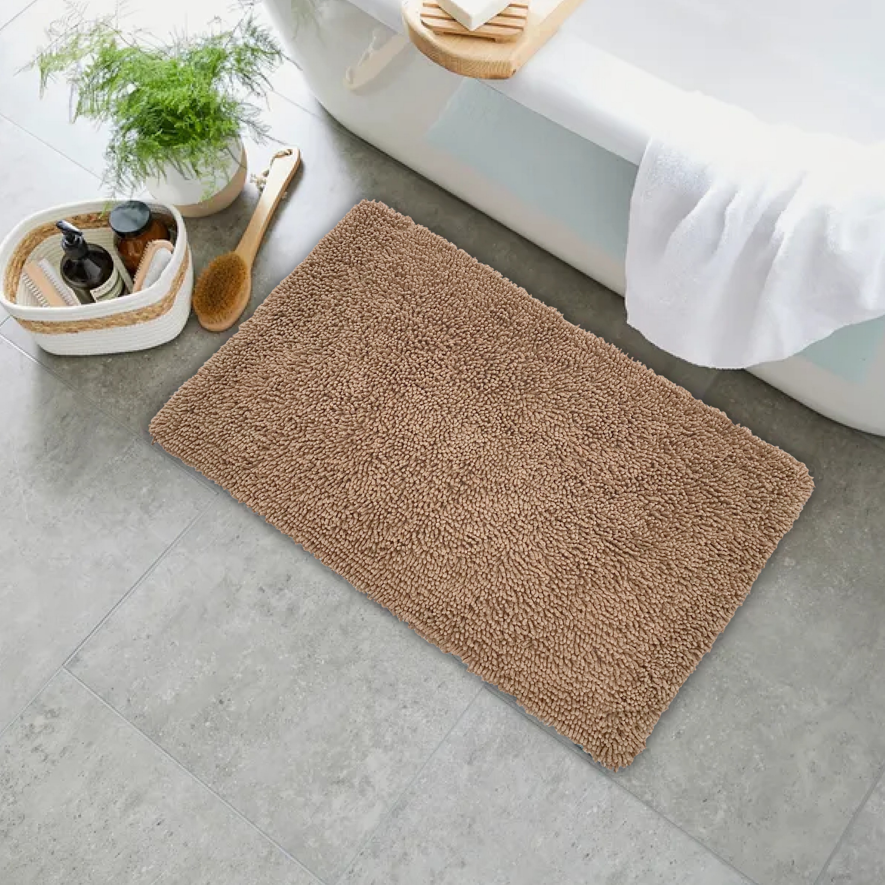 Home Weavers BFA1724LI Fantasia 17-Inches x 24-Inches Linen Cotton Bath rug