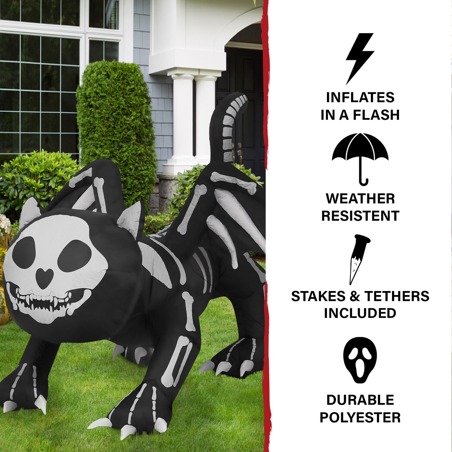 Haunted Hill Farm HISKBCATS061-L Outdoor-Halloween-Decor - View #2