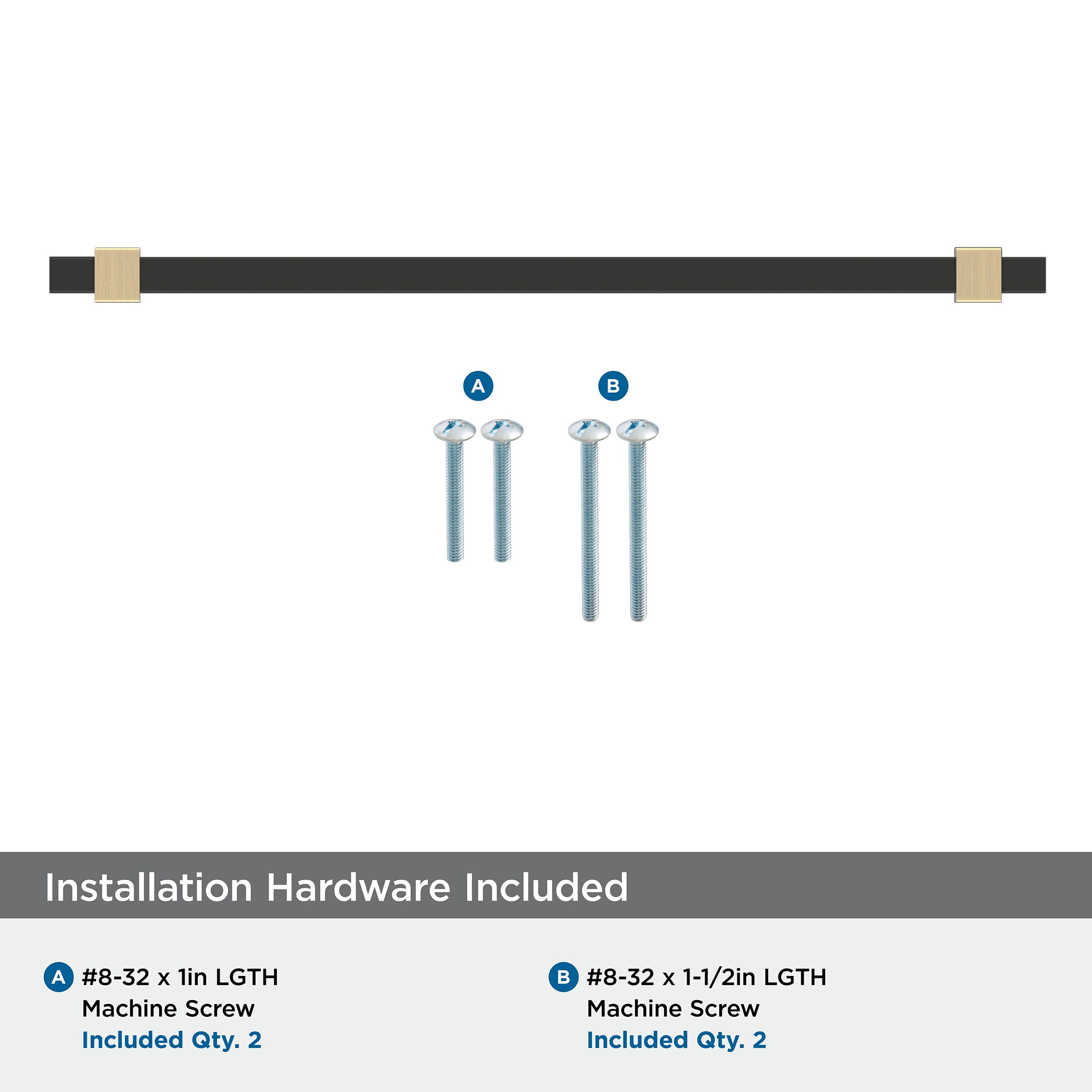Matte Black and Golden Champagne 7-9/16" Bar Cabinet Pull