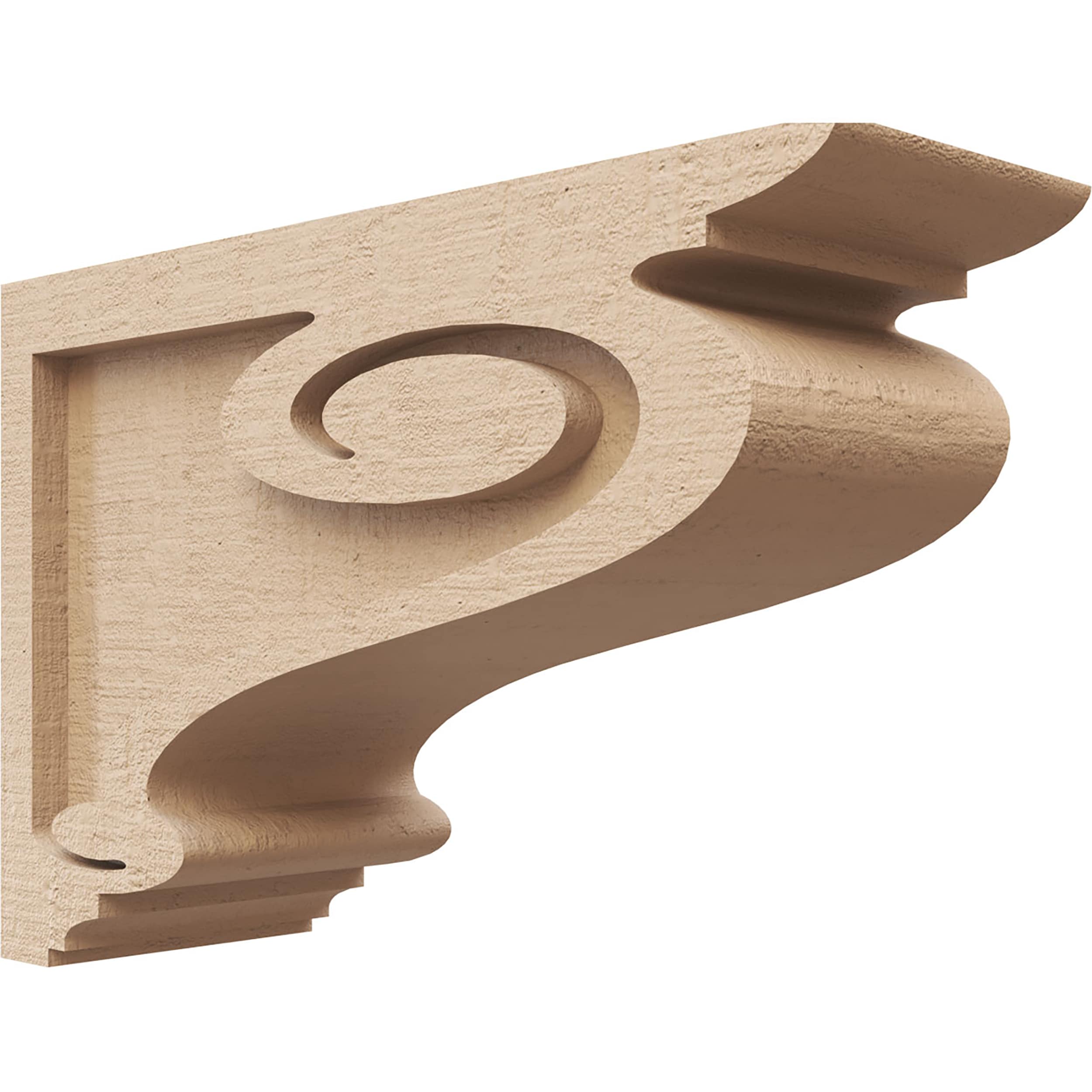 Ekena Millwork CORU04X12X08SCRRCPR 4-in x 12-in x 8-in Rough Cedar Woodgrain TimberThane Primed Urethane Paintable/Stainable Corbel