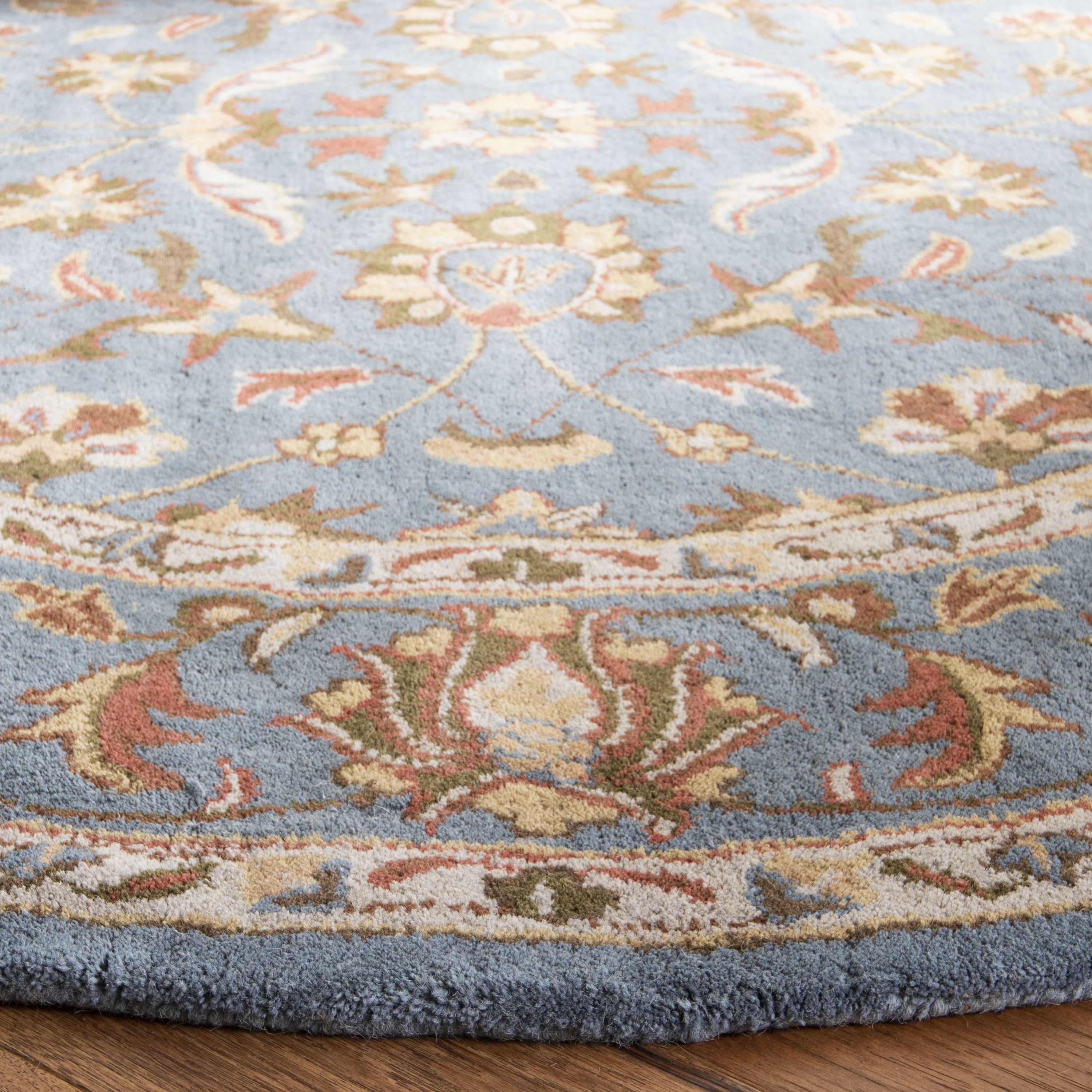 Heritage Blue Hand-Tufted Wool 4' Round Area Rug