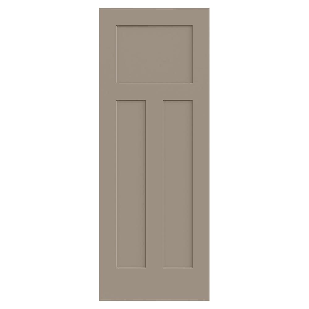 JELD-WEN LOWOLJW137100437 30-in x 80-in Pottery 3-panel Craftsman Smooth Solid Core Prefinished Molded Composite Slab Door