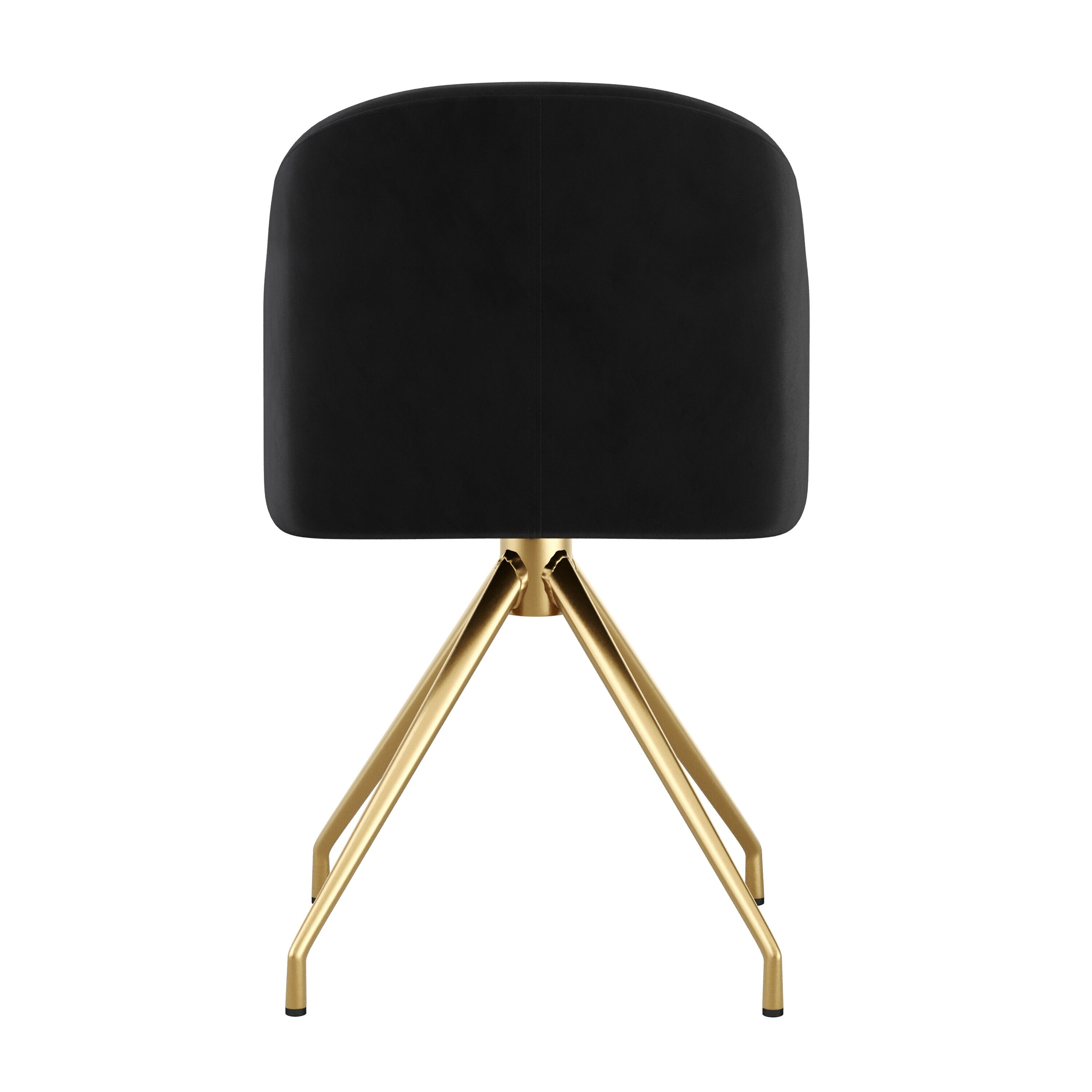 Black Velvet and Polished Nickel Swivel Office Chair