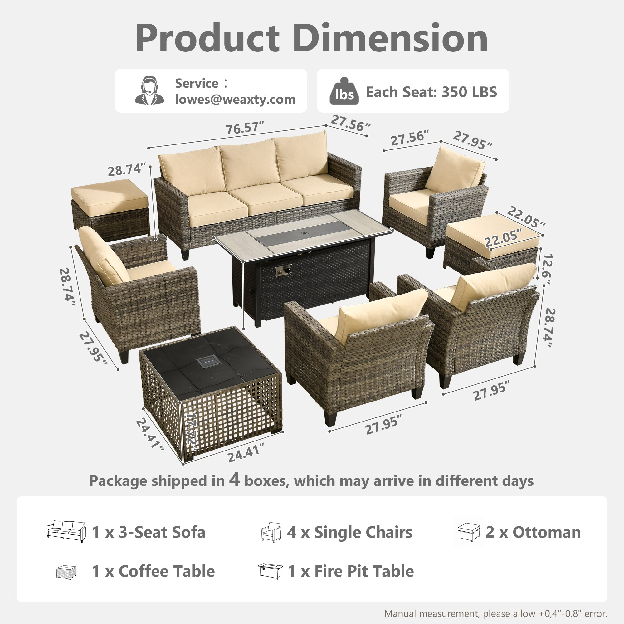 weaxty HMBCFP8503NGRS608S1 Patio-Conversation-Sets - View #7