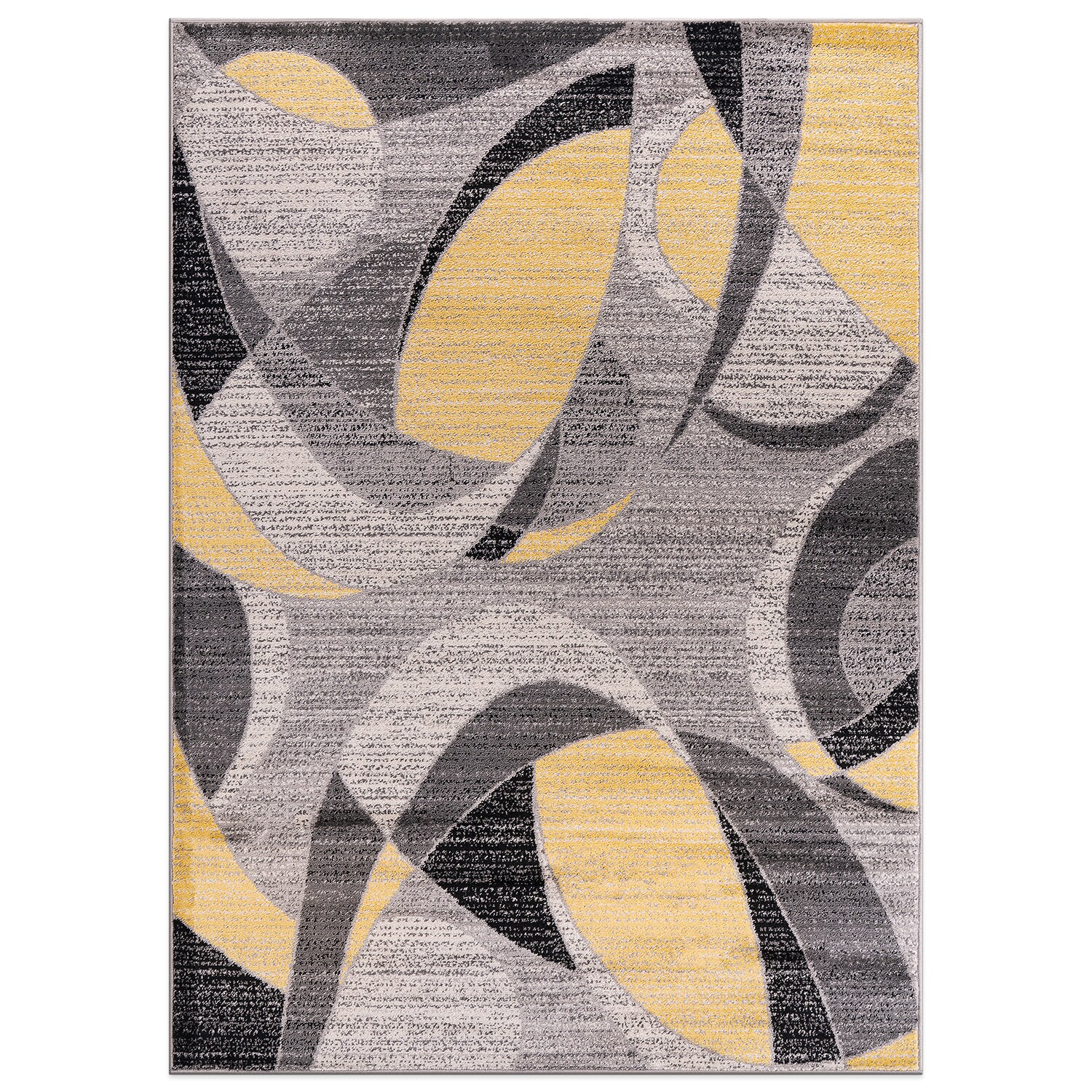 World Rug Gallery 393YELLOW8X10 8 x 10 (ft) Loomed Polypropylene Yellow Rectangular Indoor Geometric Global Area rug