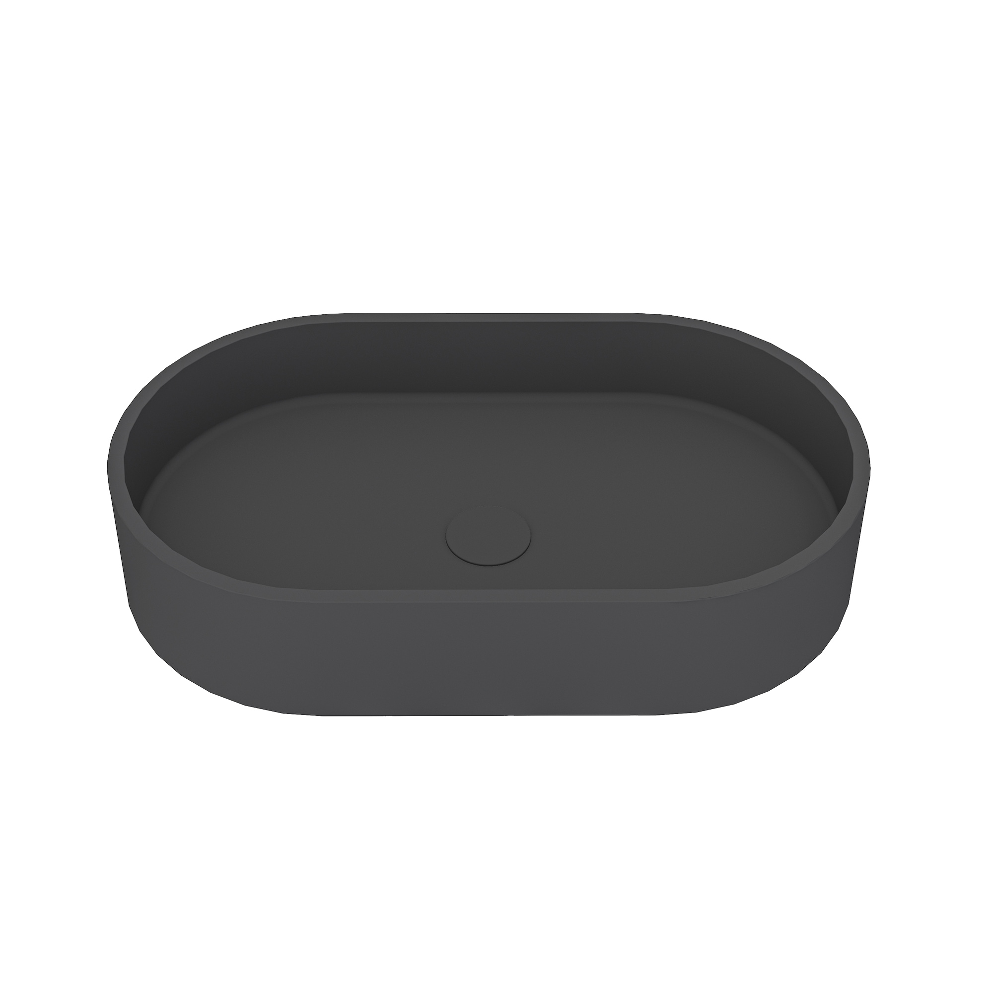 CASAINC SLH-LMU21189A1 Concrete 13.77-in Vessel Elliptical Rustic Black Earth Bathroom Sink with Drain Included