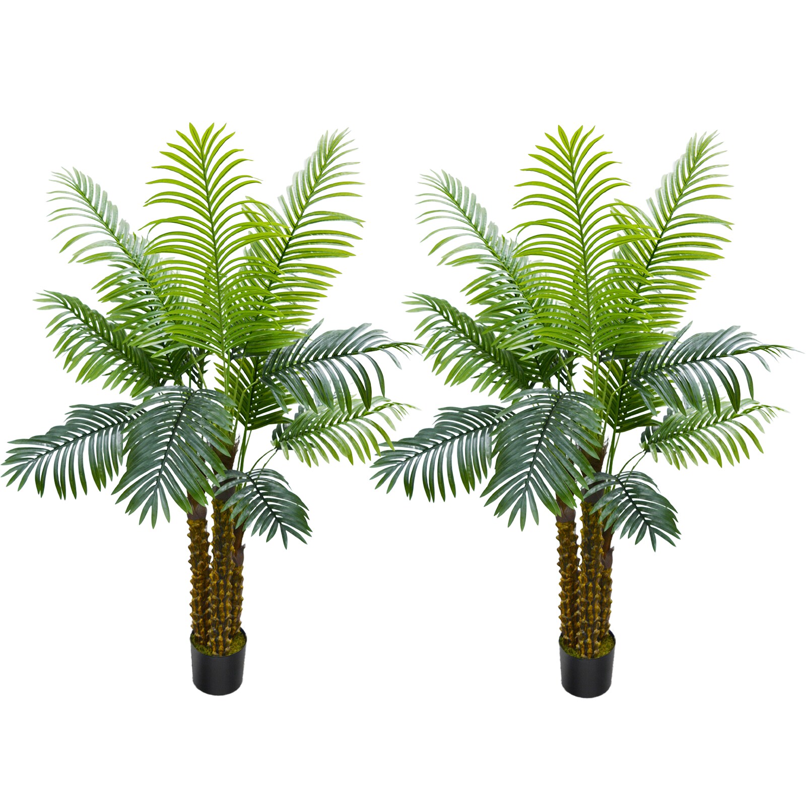 LOVMOR LZ-76960054CD-6FT2P 6FT Artificial Palm Tree for Outdoors Triple Tropical Phoenix Palm UV Resistant Large Fake Palm Plants for Patio Poolside Home Garden Indoor Office Perfect Decor (2 Pack)