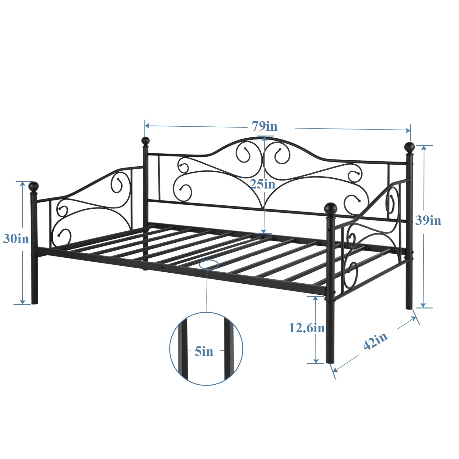 Vecelo LOE-YT-T24-BLACK beds - View #3