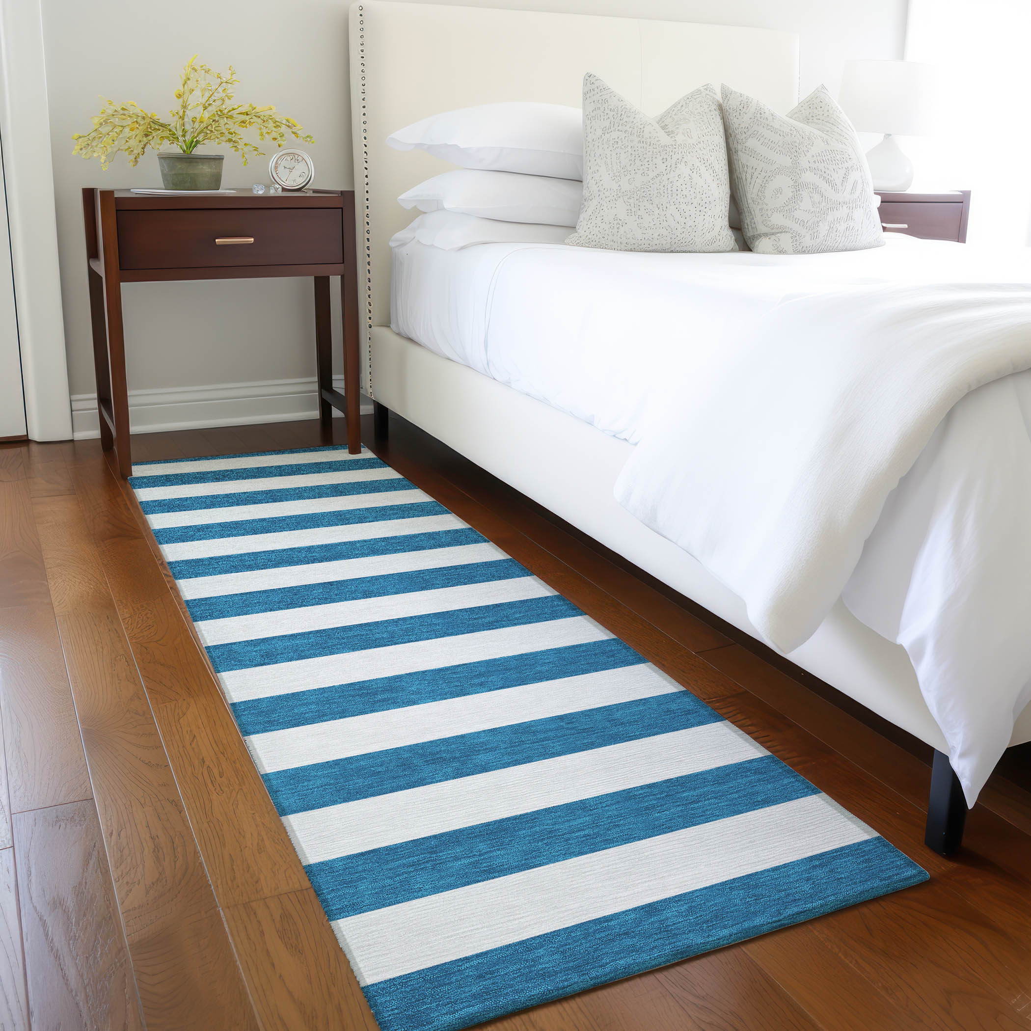 Addison Rugs ACN528NA2X8 Chantille ACN528NA 2 x 7 (ft) Polyester Navy Rectangular Indoor/Outdoor Stripe Machine washable Area rug
