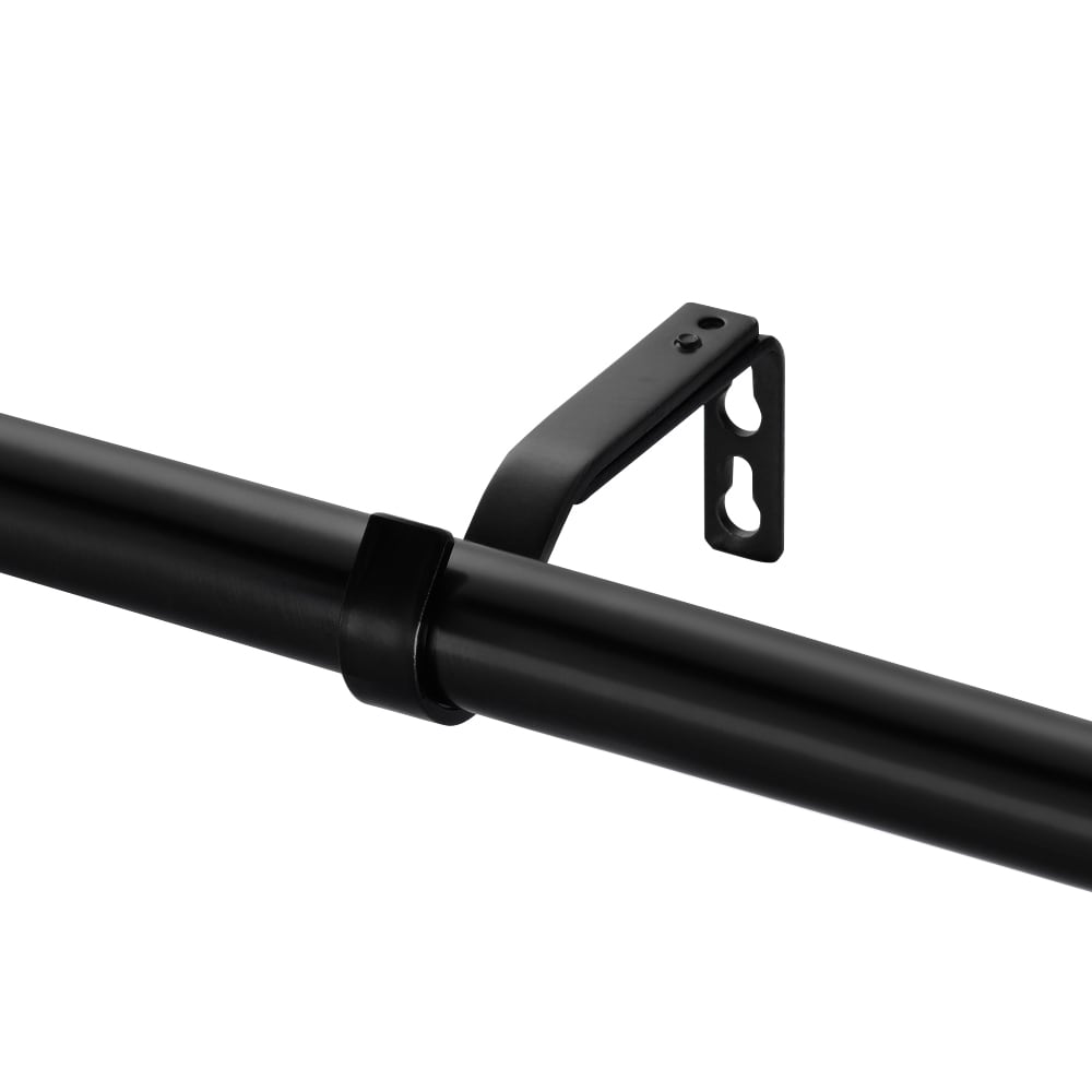 Matte Black Adjustable Curtain Rod with Sphere Finials