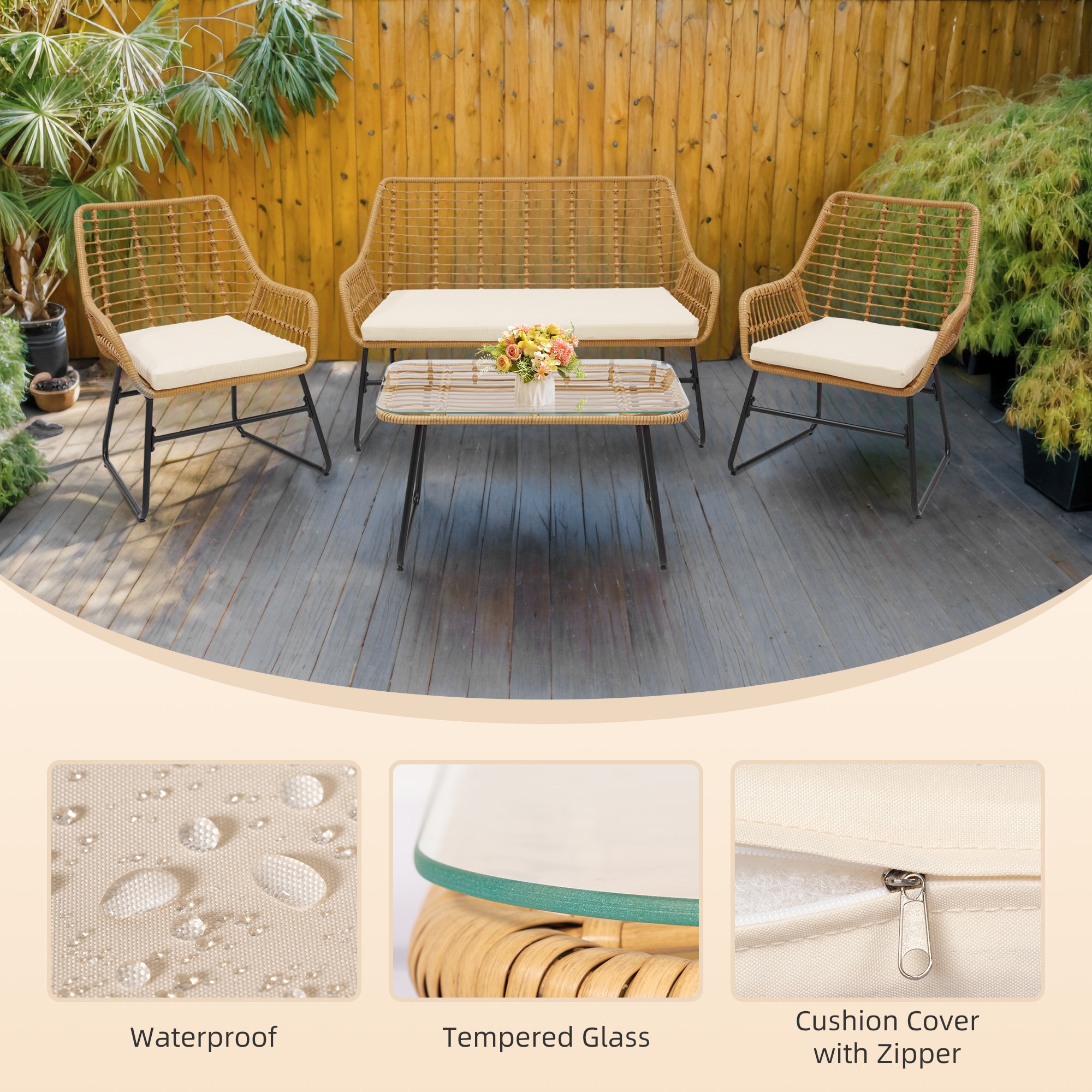 Grearden ZHNF210359-BG Patio-Conversation-Sets - View #7