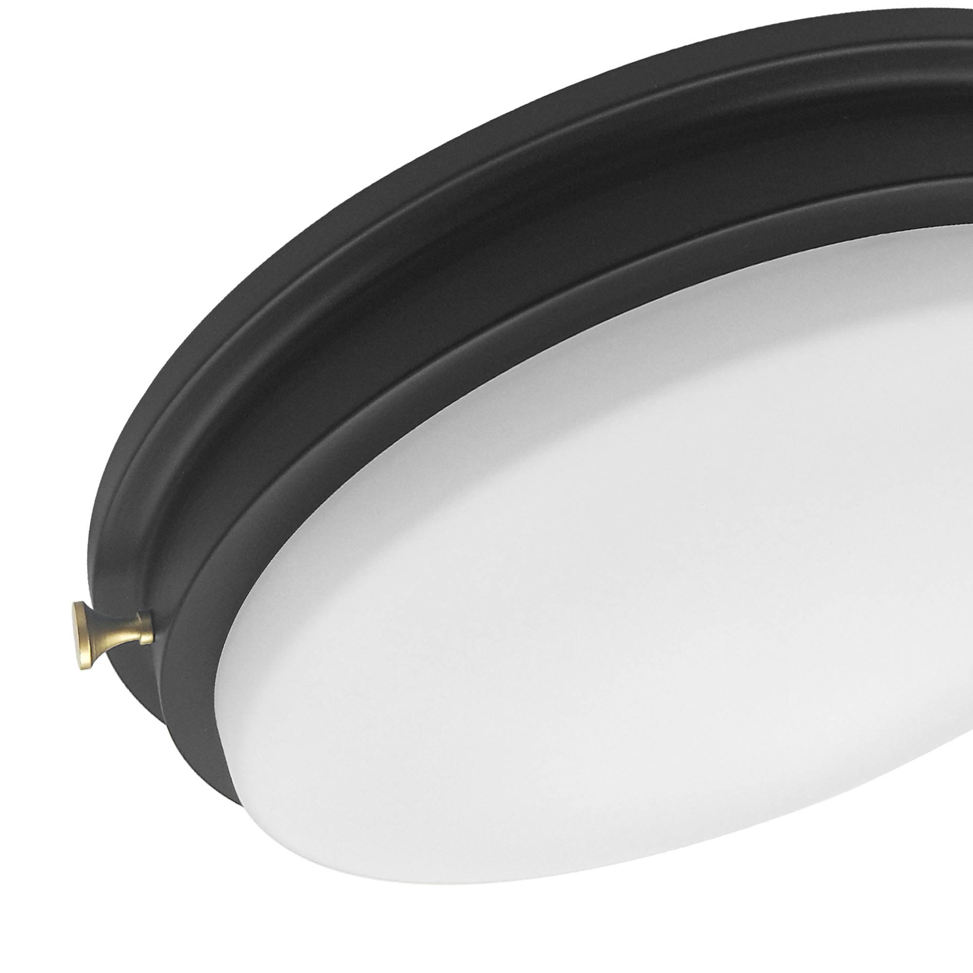 14'' Matte Black LED Flush Mount Ceiling Light with Frosted Glass Shade