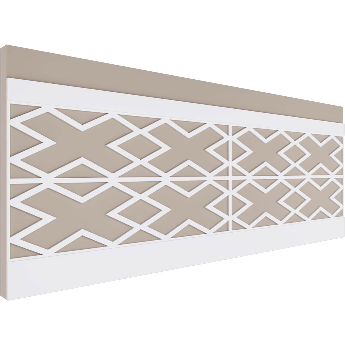 Ekena Millwork WPK32X94FLR 32-in x 94-1/2-in Smooth Paintable/Stainable White PVC Wainscoting Diamond Wall Panel ( 21.04-sq ft )
