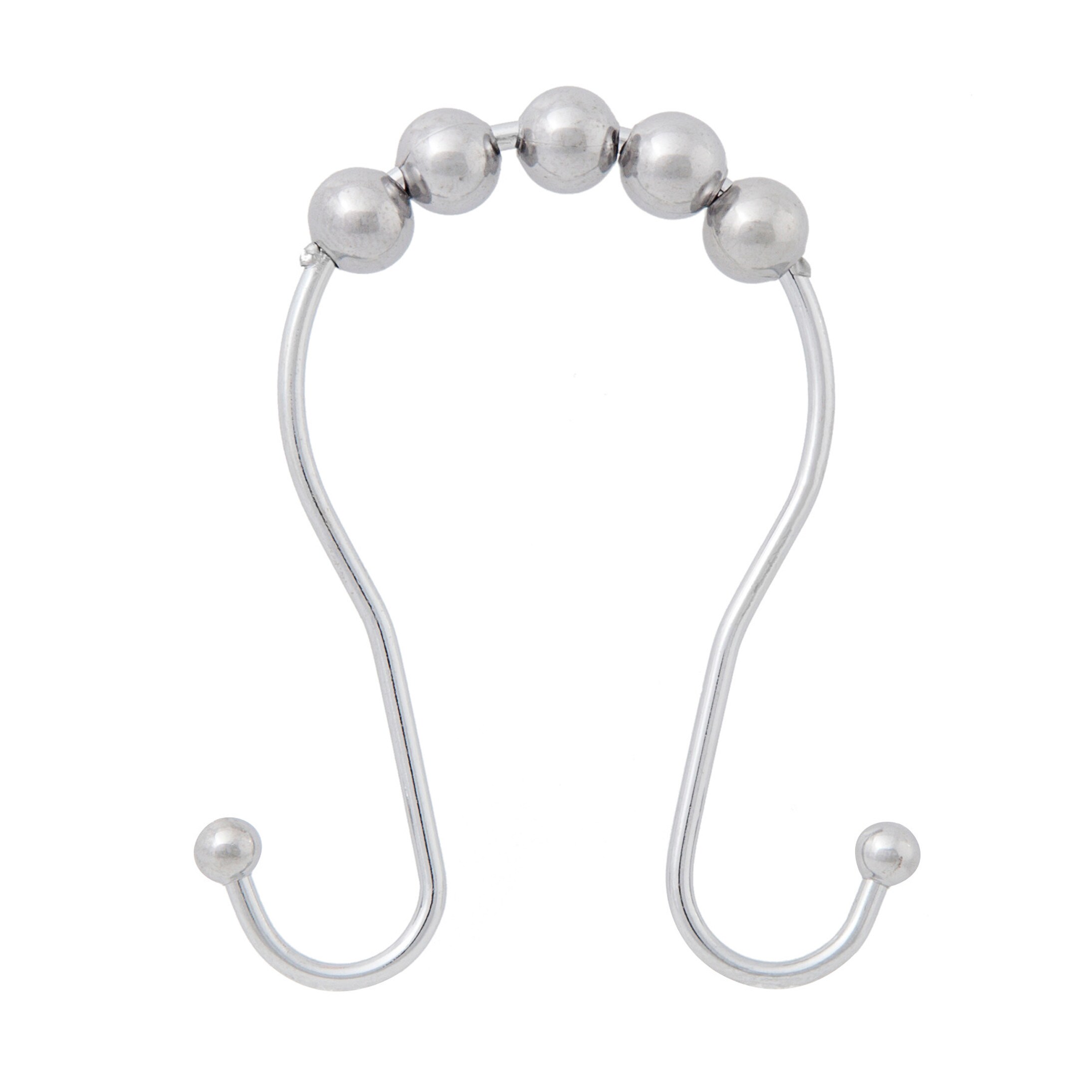 Kenney KN67123V2 Chrome Steel Double Shower Curtain Hooks 12 -Pack