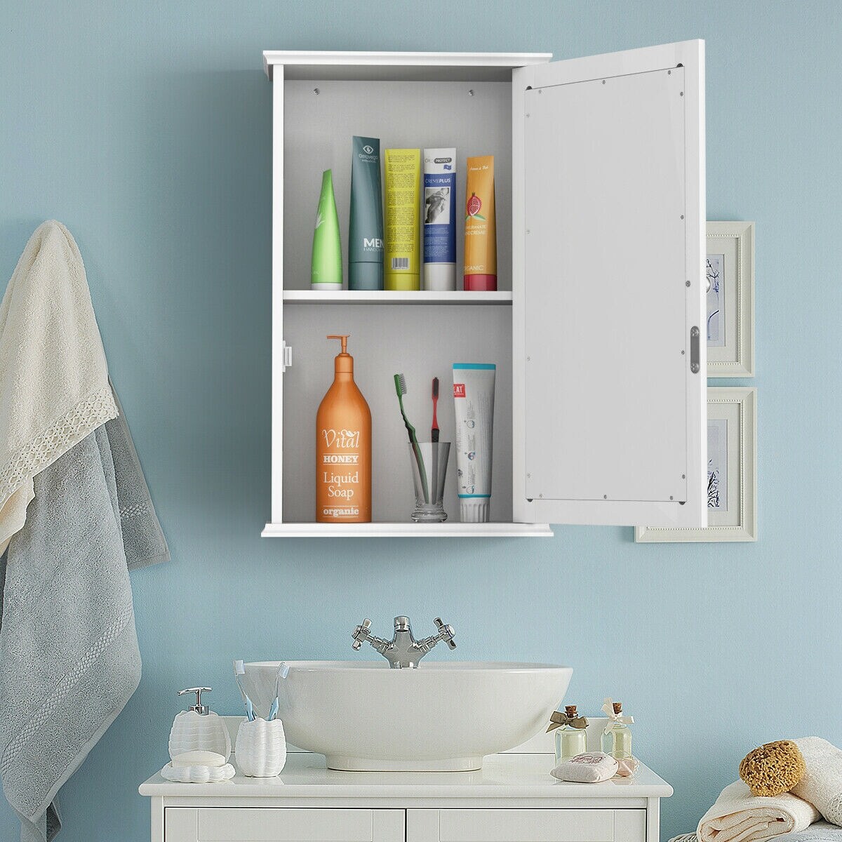 Forclover HYFC-BA846WH Bathroom-Wall-Cabinets - View #3