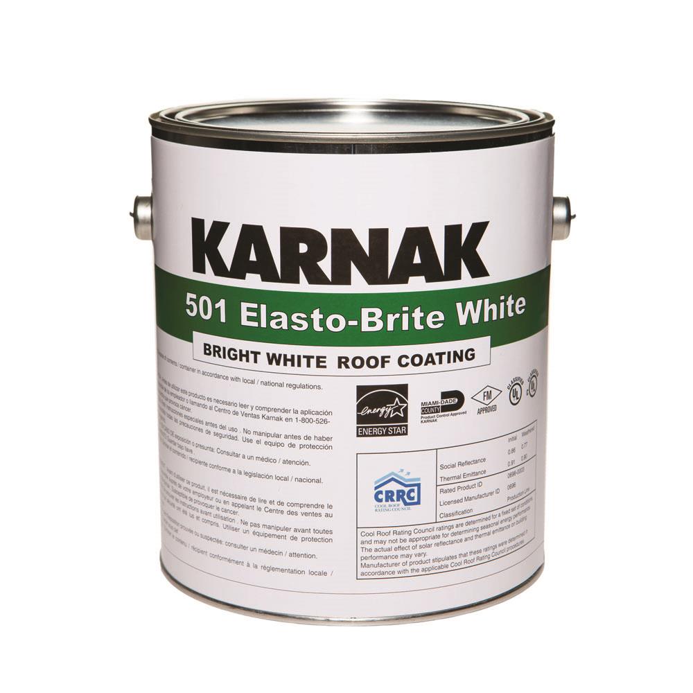 KARNAK 501 Elasto-Brite White 1-Gallon White Acrylic Reflective Roof ...