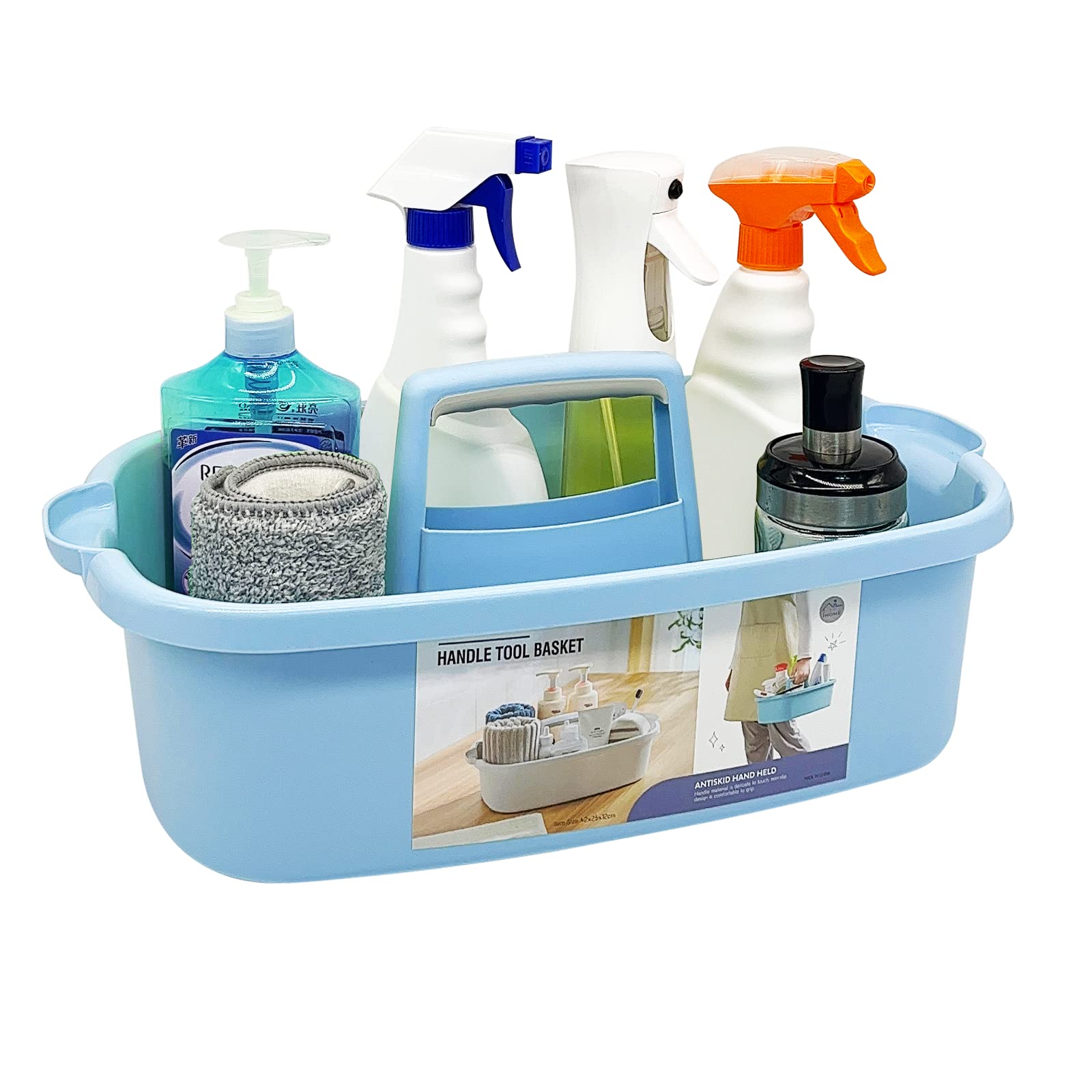 Yichuhaoxi  2 Pack Multi Purpose Plastic Cleaning Caddy with Handle Shower Organizer Storage Basket Portable for Bathroom Supplies Cleaning