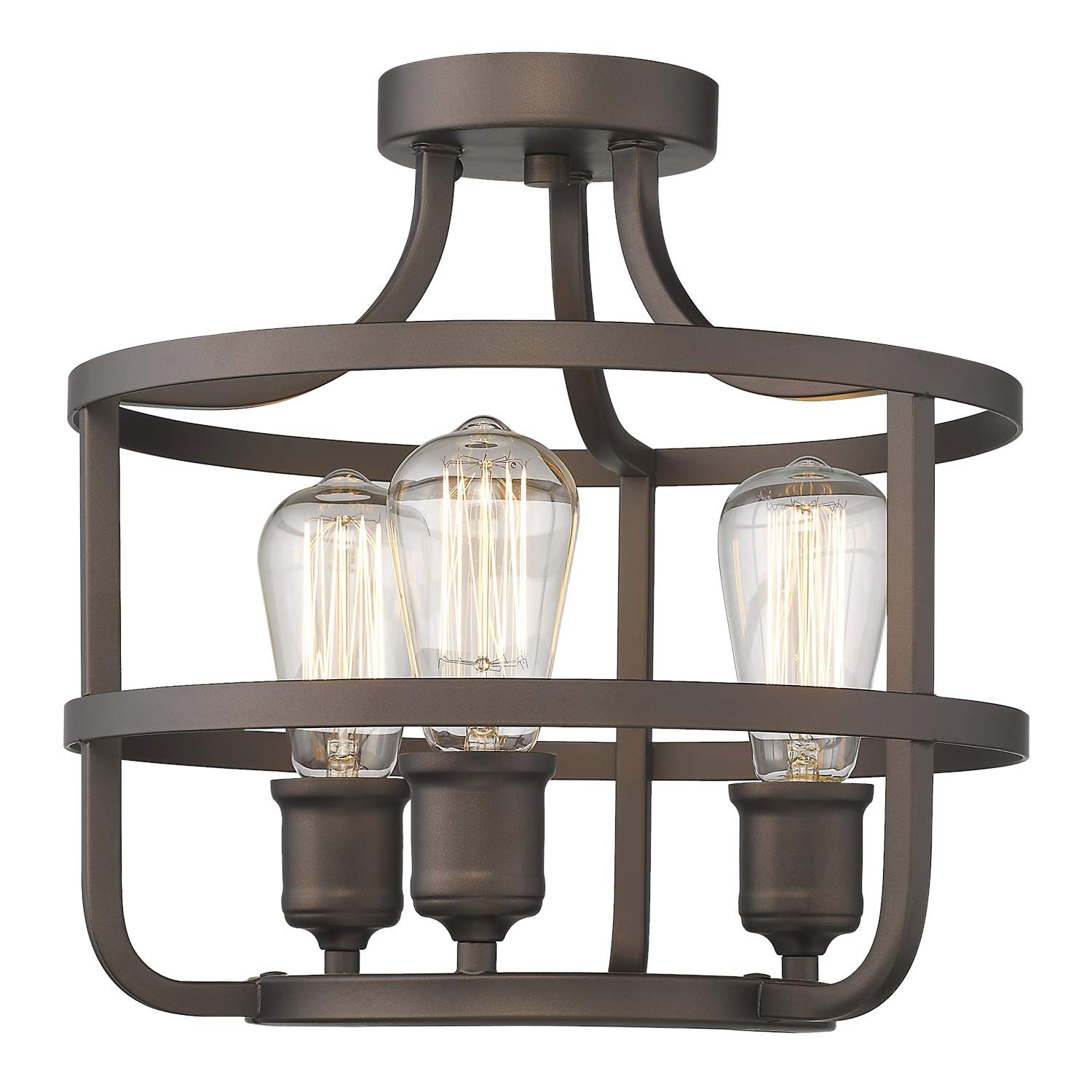 LTMATE LS9808-3P ORB JAZAVA 3 -Light 15-in Oil-rubbed Bronze Integrated LED Semi Flush Mount Light