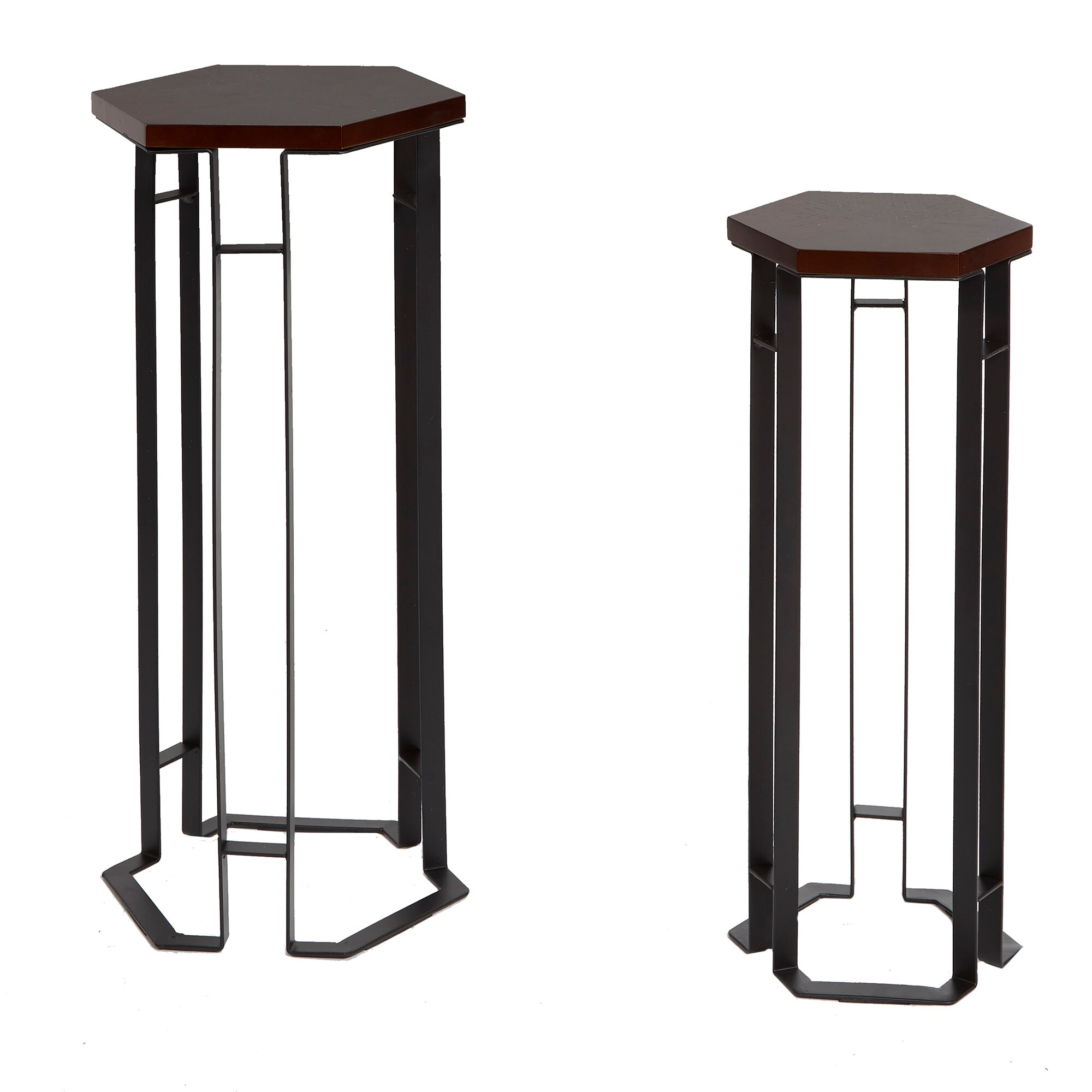 Cheyenne Products 2Piece Casual Black Metal Accent Table Set at