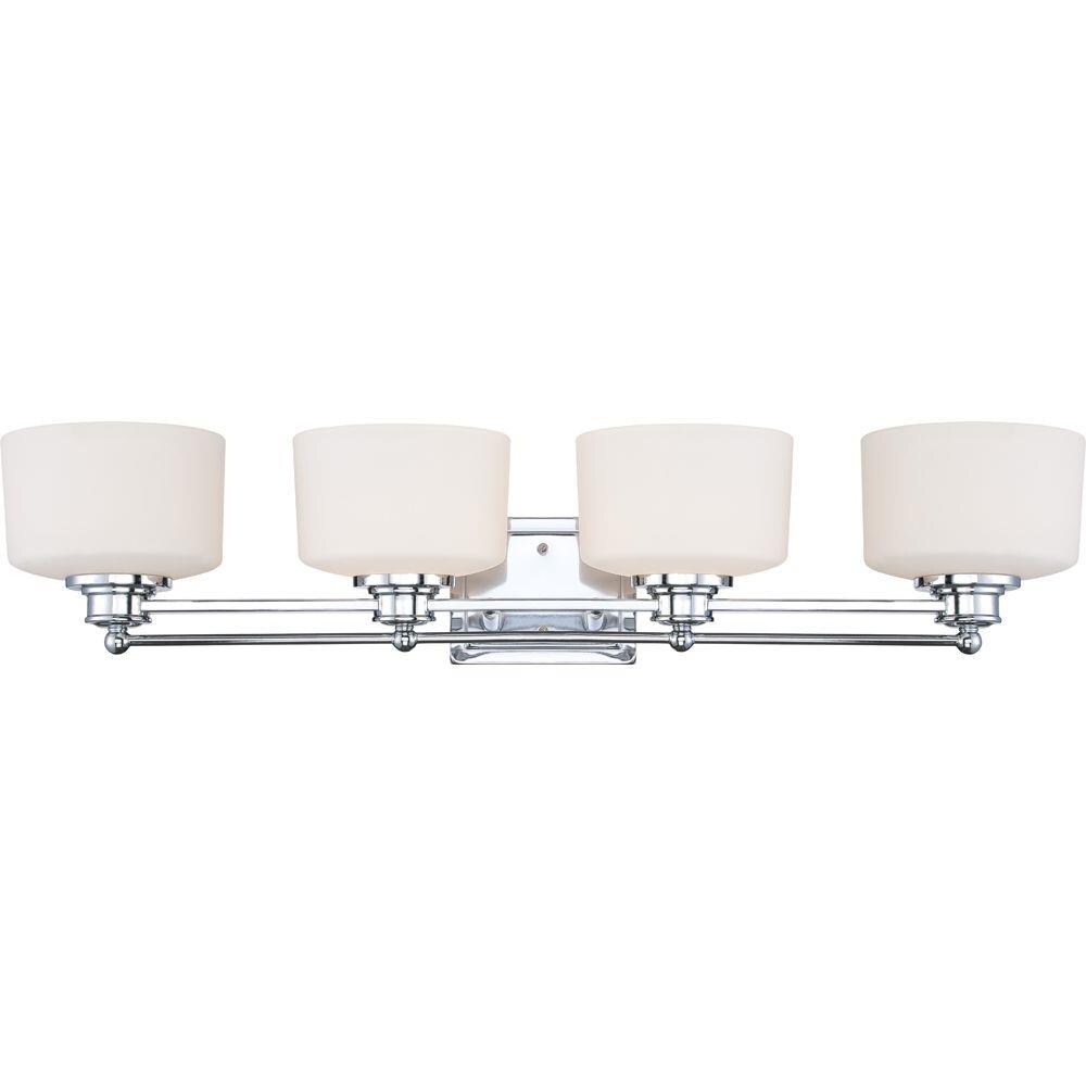 34-in 4-Light Polished Chrome Modern/Contemporary Vanity Light Bar in ...