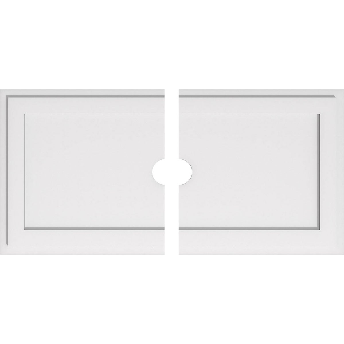 Ekena Millwork CMP38X19RE2-03000 Rectangle 38-in W x 19-in L Contemporary PVC Split Ceiling Medallion