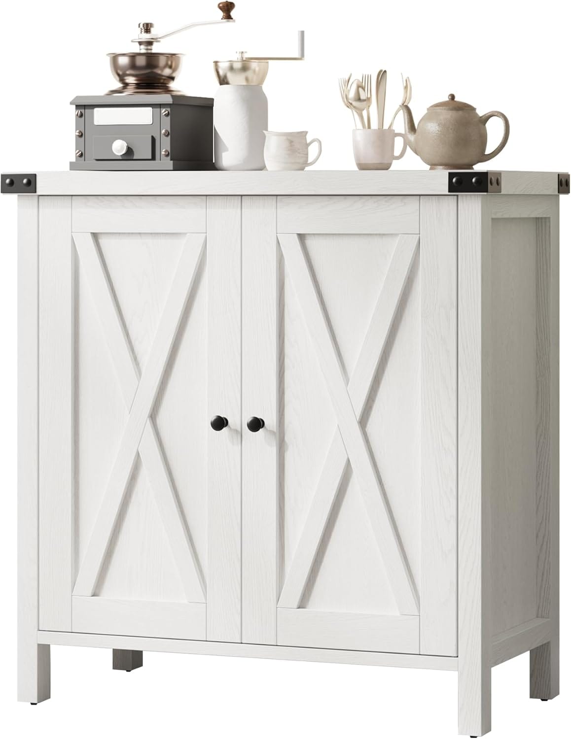 IdealHouse Oak 30 Inch Farmhouse Kitchen Storage Cabinet With Adjustable Shelf Console Table Coffee Bar For Dining Room Living Room Entryway #WEHHZ-H5038TXWM8IF
