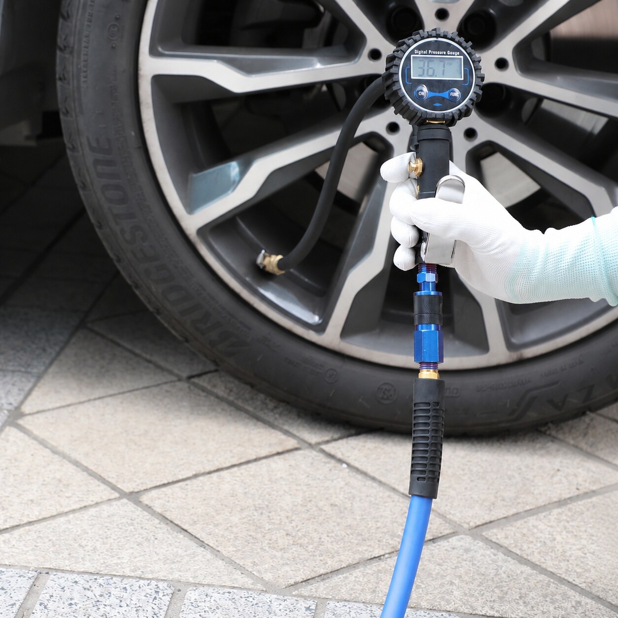 SenQWFa Heavy Duty Polyurethane Recoil Air Hose One quarter in by Fifty ...