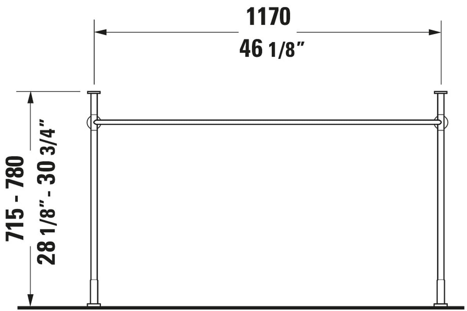 Duravit Vero Chrome Stainless Steel Wall-mount Modern Console Sink Base ...