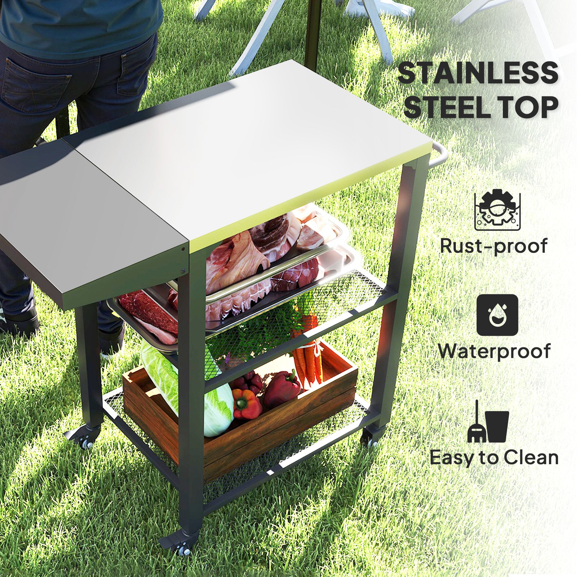 Outsunny WSY-755926 Grill-Carts-Grill-Stands - View #4