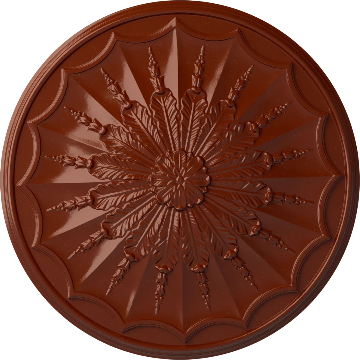 Ekena Millwork CM27ARFIF Artis 27.125-in W x 27.125-in L Painted Firebrick Polyurethane Whole Ceiling Medallion