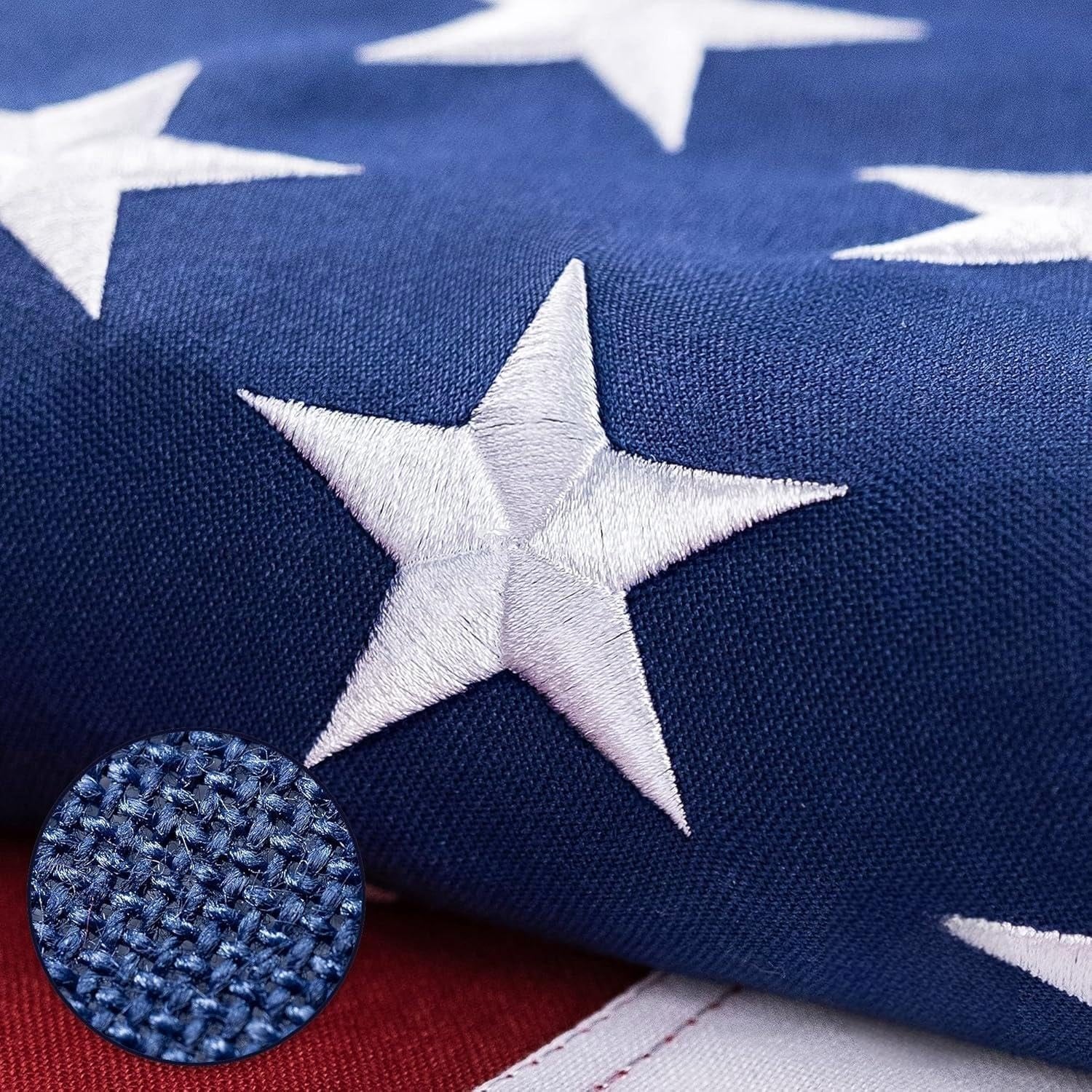 Vrbgify  3x5 ft American Flag Outdoor TearProof Series Embroidered Stars Sewn Stripes Brass Grommets Heavy Duty Polyester 1 Piece