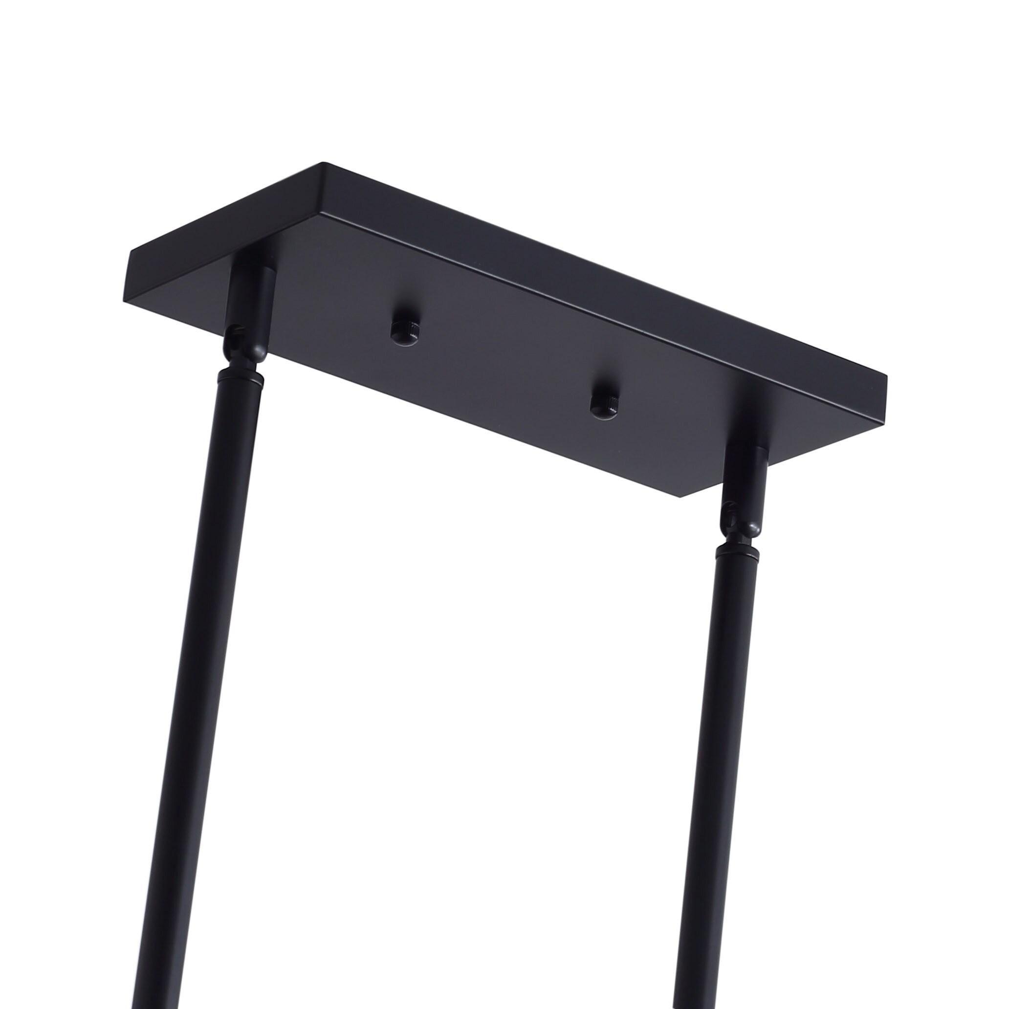 Matte Black Metal 4-Light Kitchen Island Pendant