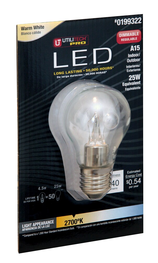 Utilitech Pro 25-Watt EQ Warm White Dimmable Light Bulb in the