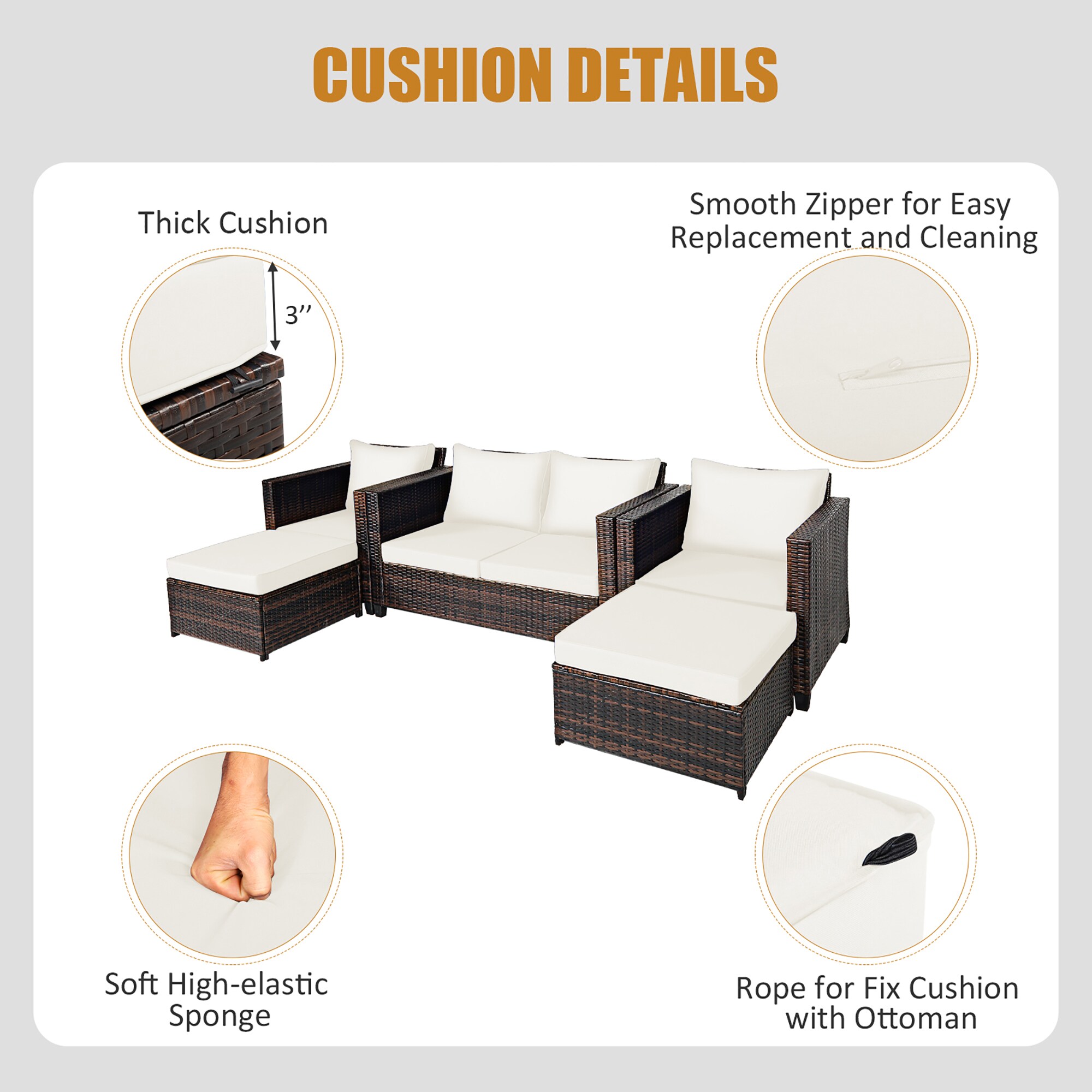 Costway HW67697WH+ Patio-Conversation-Sets - View #2