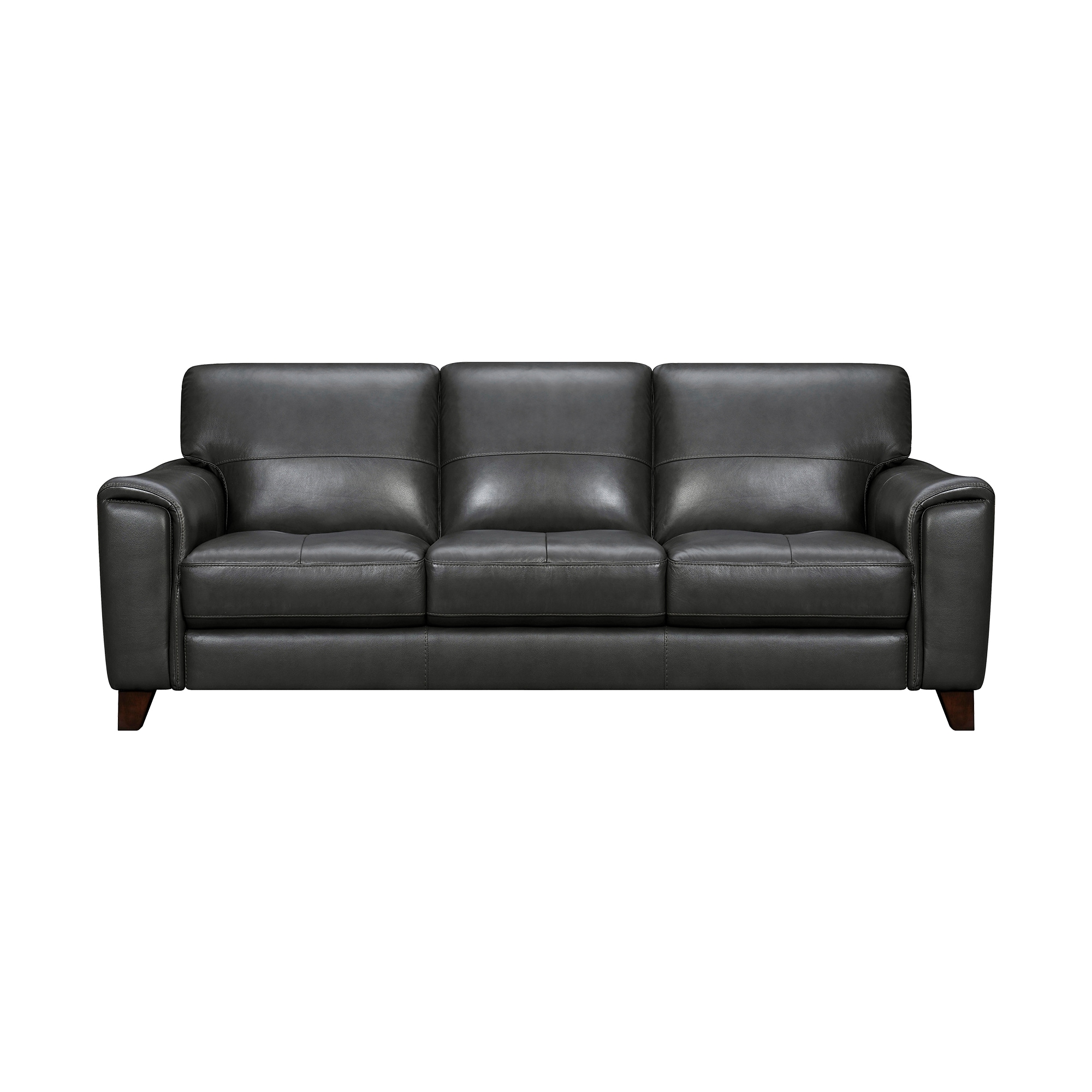 Armen Living LCBE3PW 90-Inches Modern Brown Genuine leather Sofa