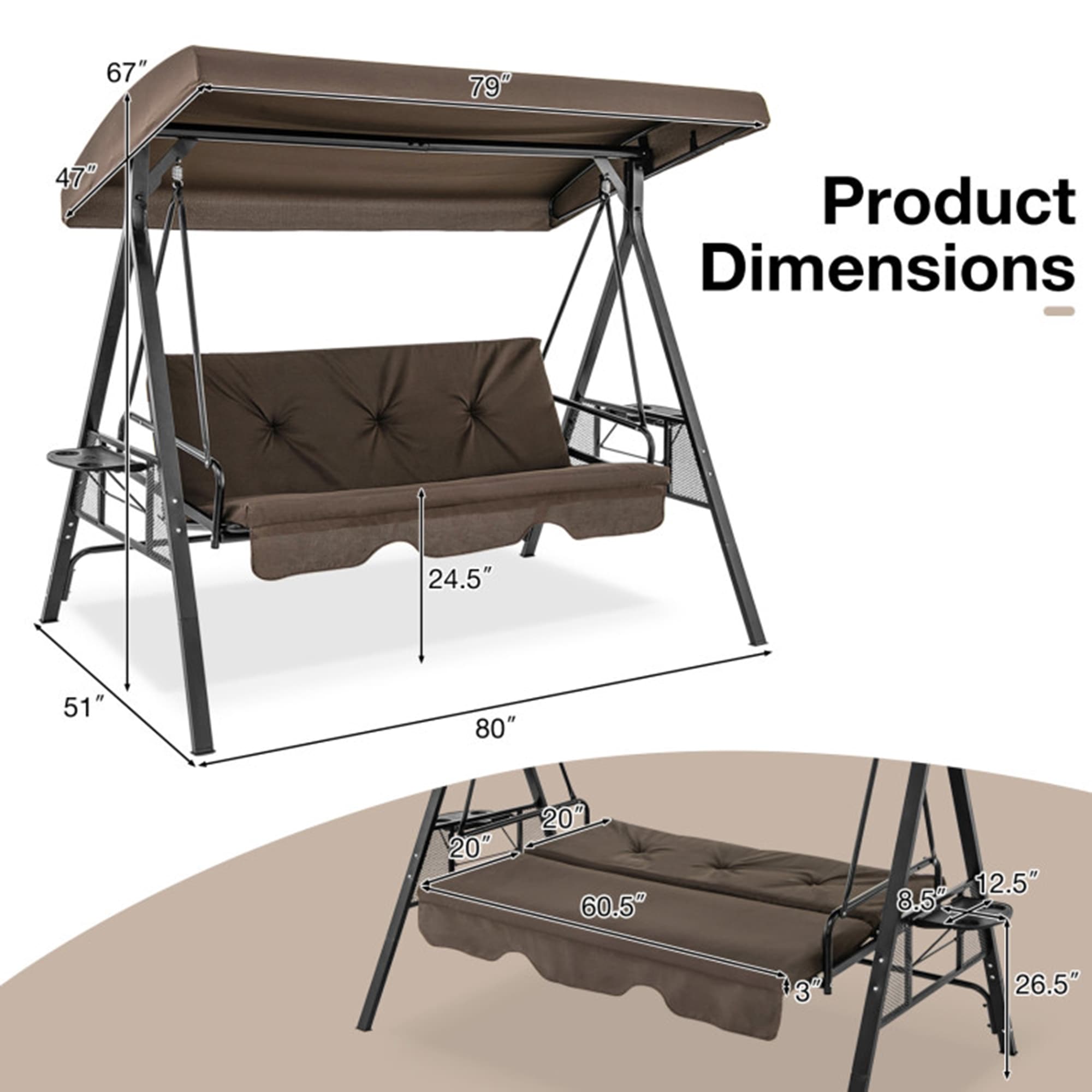 Mondawe MD-8068BR Swing-Gliders - View #10