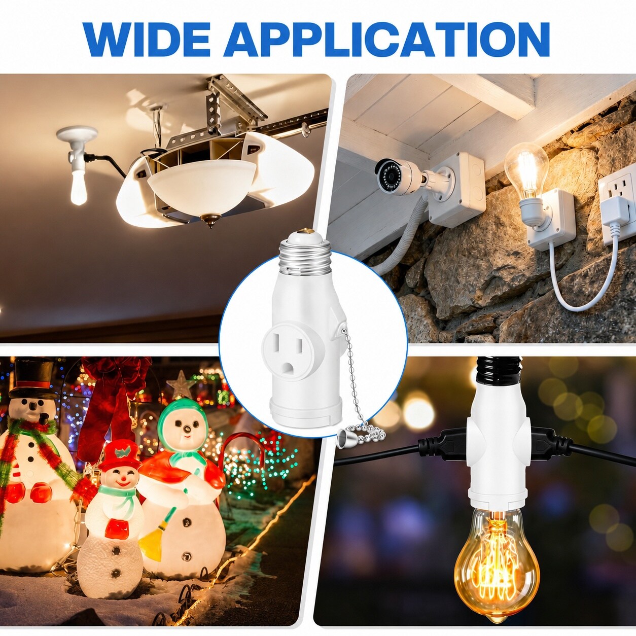 Misopily Light Socket to Plug Adapter with Bulb Control Switch Converts ...